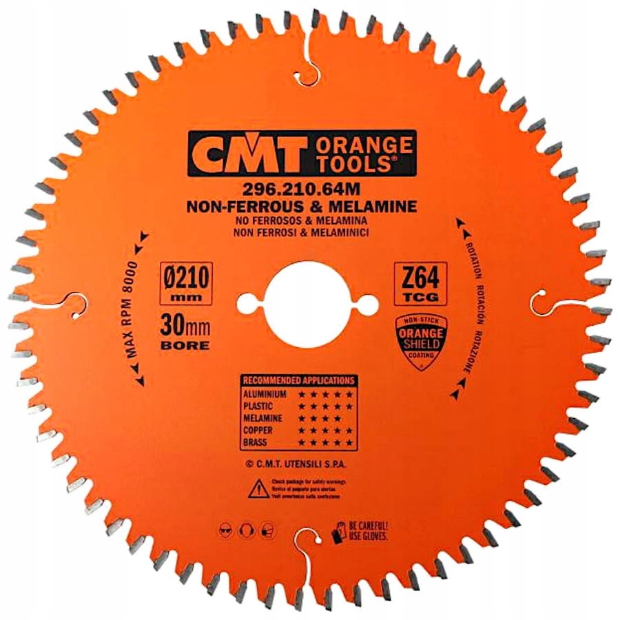 CMT PIŁA MATERIAŁÓW NIEŻELAZNYCH PŁYT LAMINOWANYCH 210X30MM 64Z 296.210.64M
