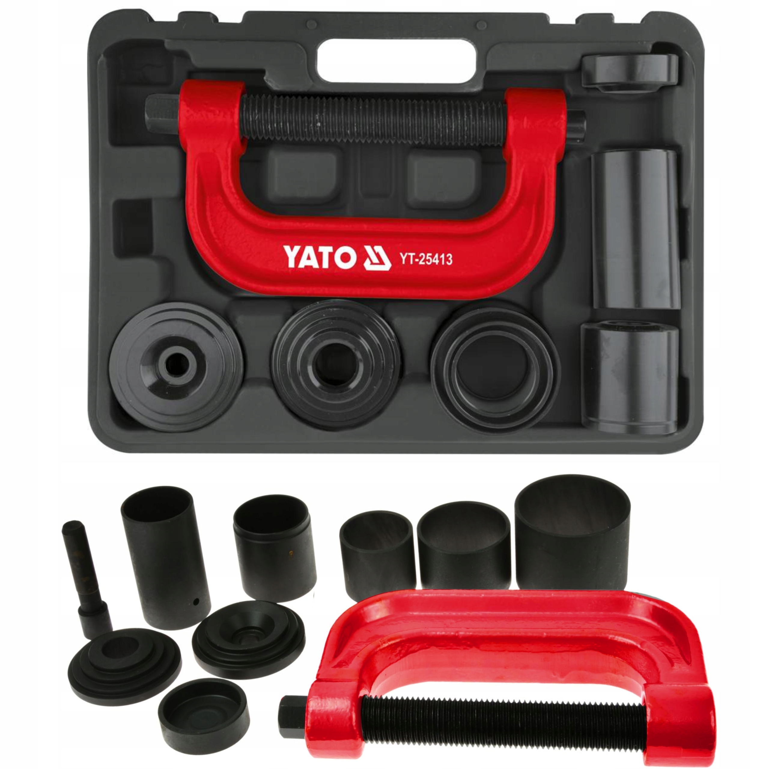 YATO ZESTAW PRASA ŚRUBOWA DO SWORZNI I TULEI LITERA "C" 9 ELEM. YT-25413
