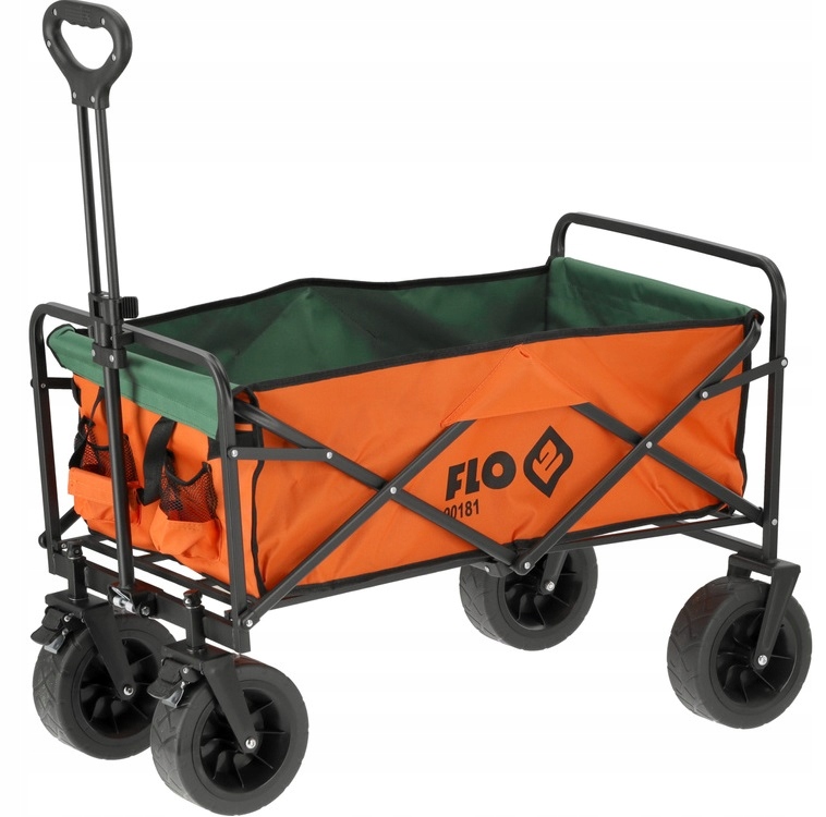 FLO WÓZEK OGRODOWY TRANSPORTOWY TURYSTYCZNY SKŁADANY SZEROKIE OPONY 100KG
