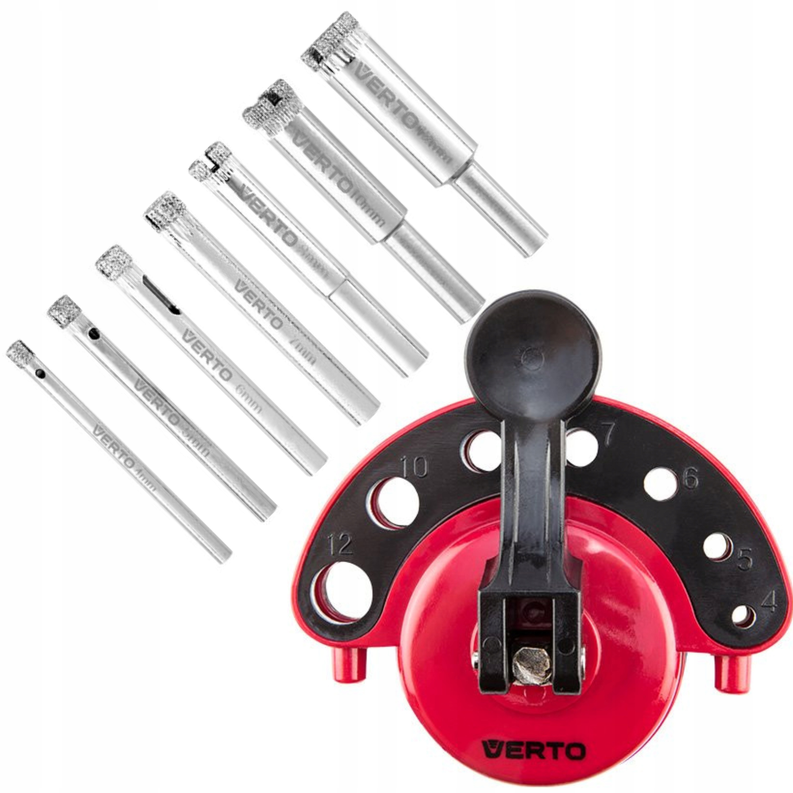 ZESTAW WIERTEŁ DIAMENTOWYCH PROWADNICA 4-12mm 8SZT