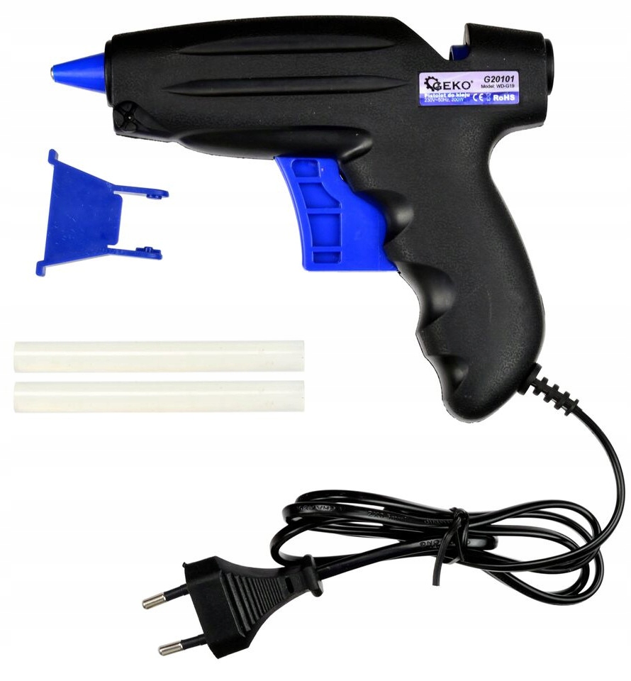 PISTOLET DO KLEJU NA GORĄCO 200W 11,2 GEKO+2 KLEJE