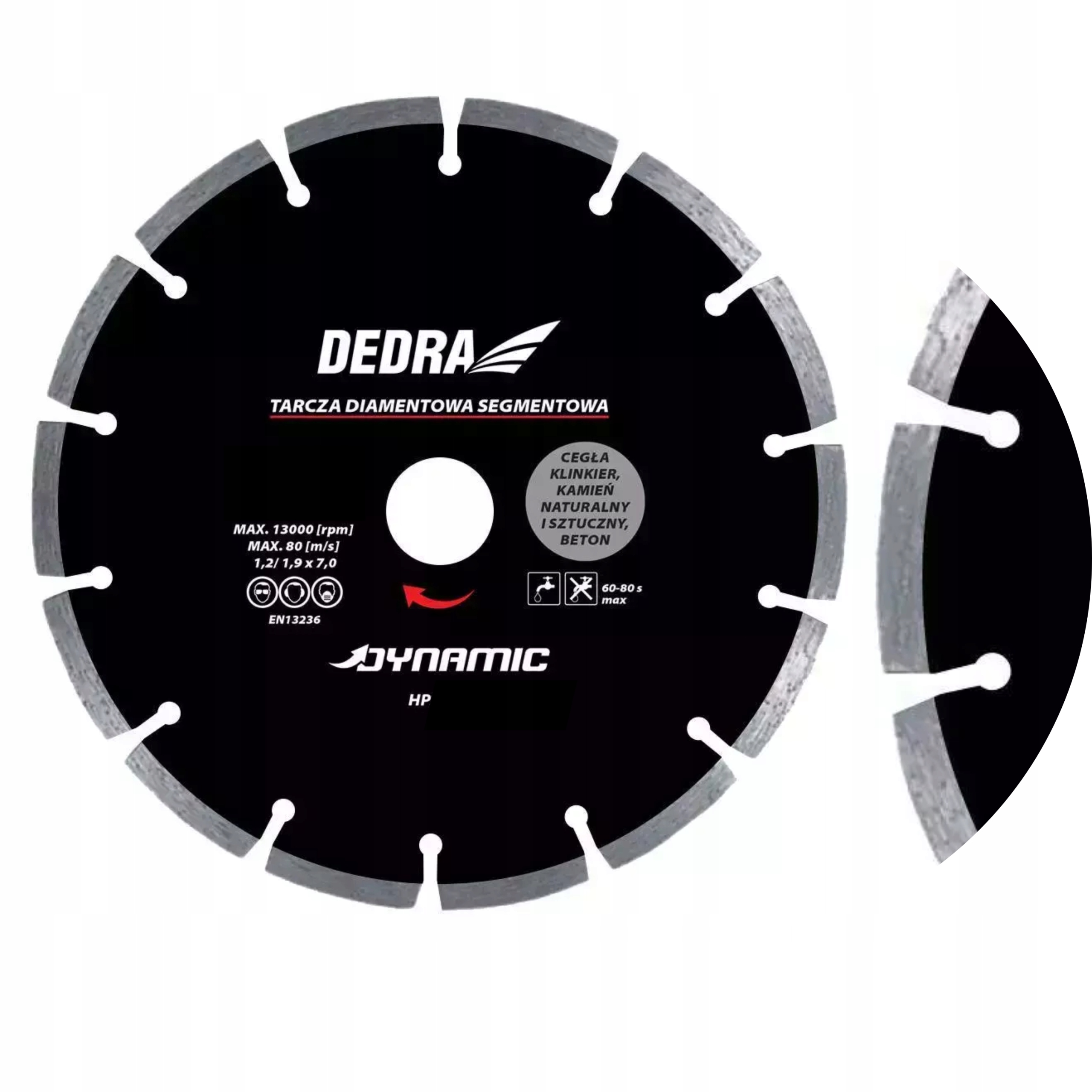 DEDRA PIŁA TARCZOWA TARCZA DIAMENTOWA SEGMENTOWA 250/25,4 DO BETONU HP2117E