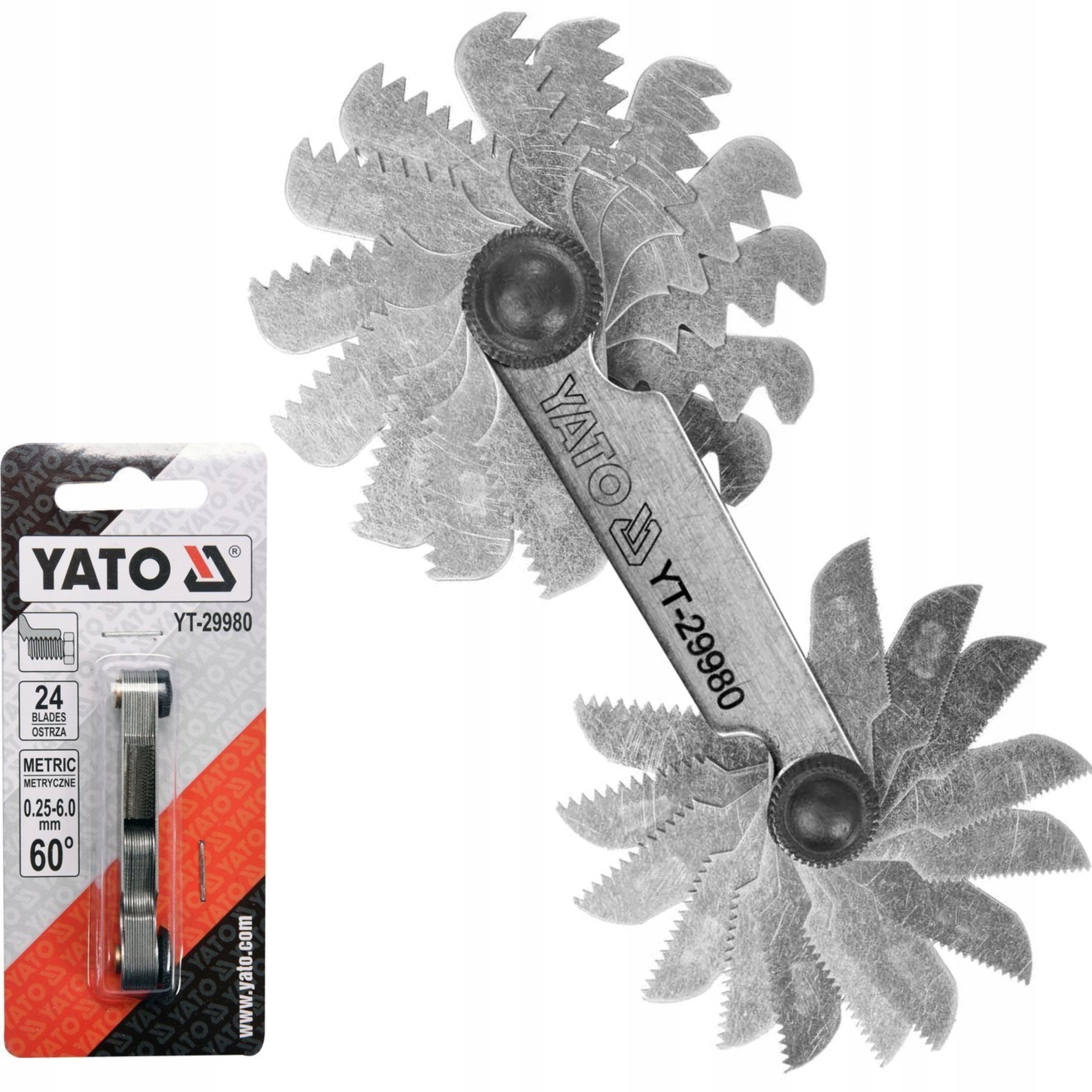 YATO SPRAWDZIAN DO GWINTÓW 24 SZABLONY 025-6,0MM METRYCZNYCH 60° YT-29980