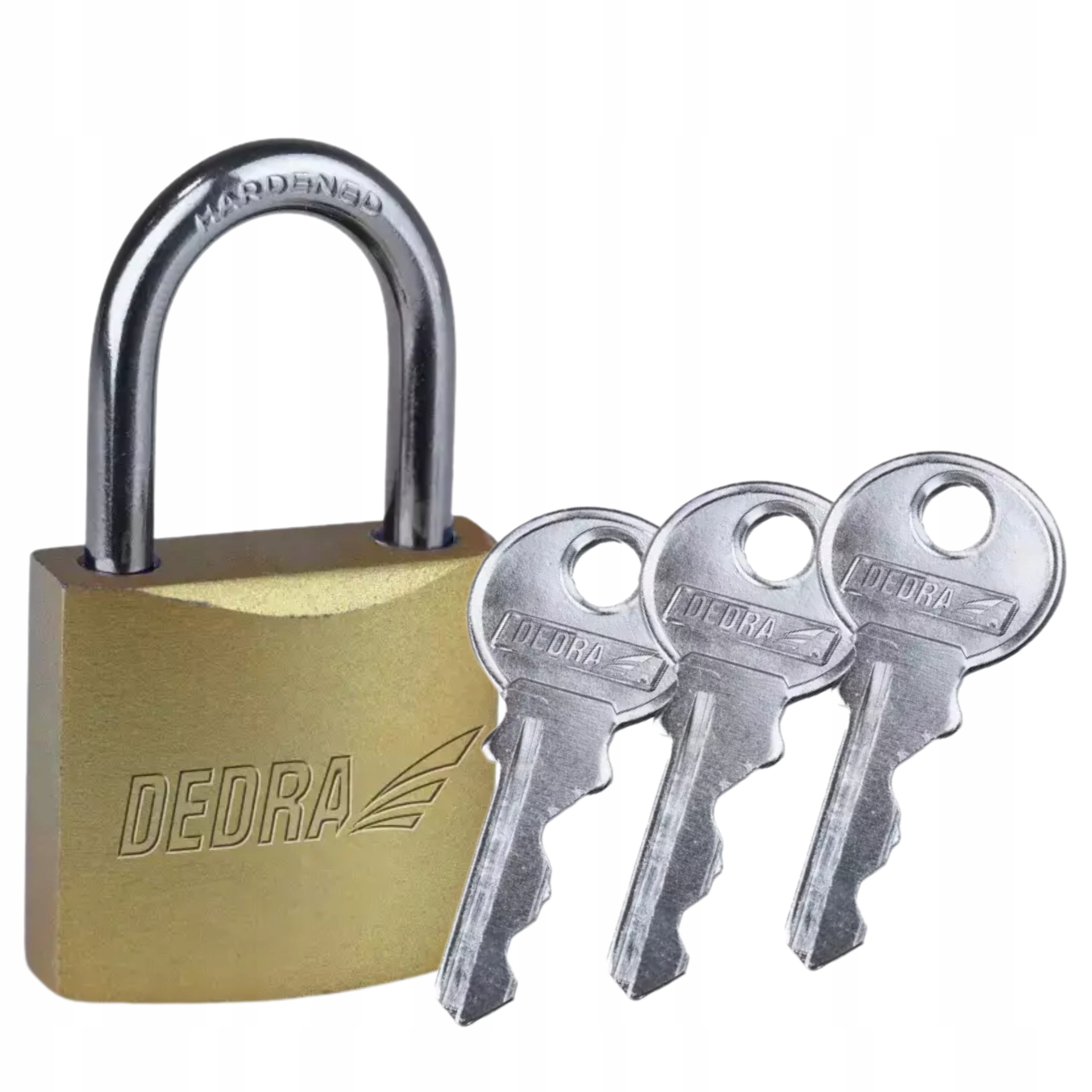 DEDRA SOLIDNA KŁÓDKA Z MIEDZIANĄ POWŁOKĄ 60MM +3 SZTUKI KLUCZYKÓW 11U123