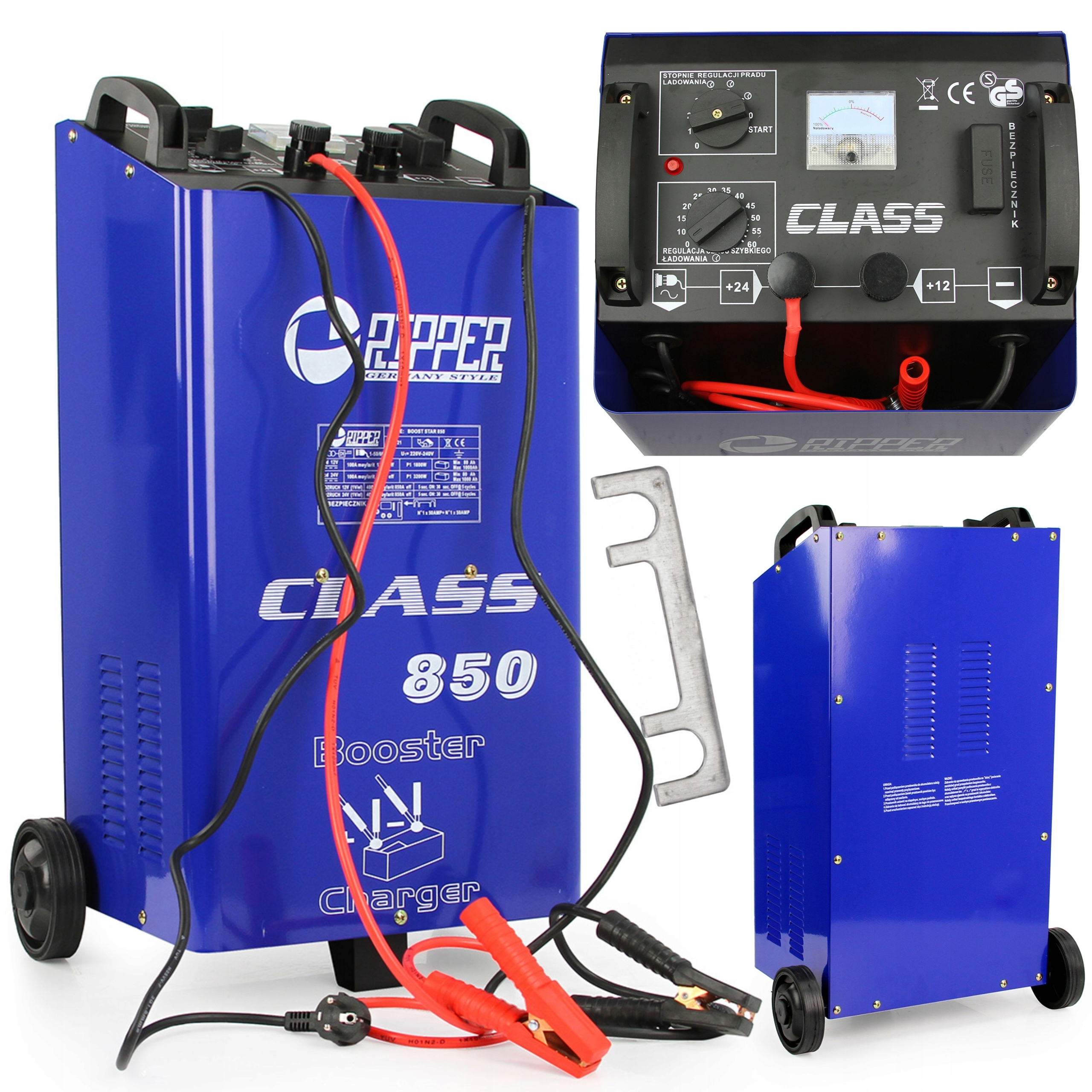 PROSTOWNIK SAMOCHODOWY Z ROZRUCHEM ROZRUCH START LCD 850 12V 24V 850A