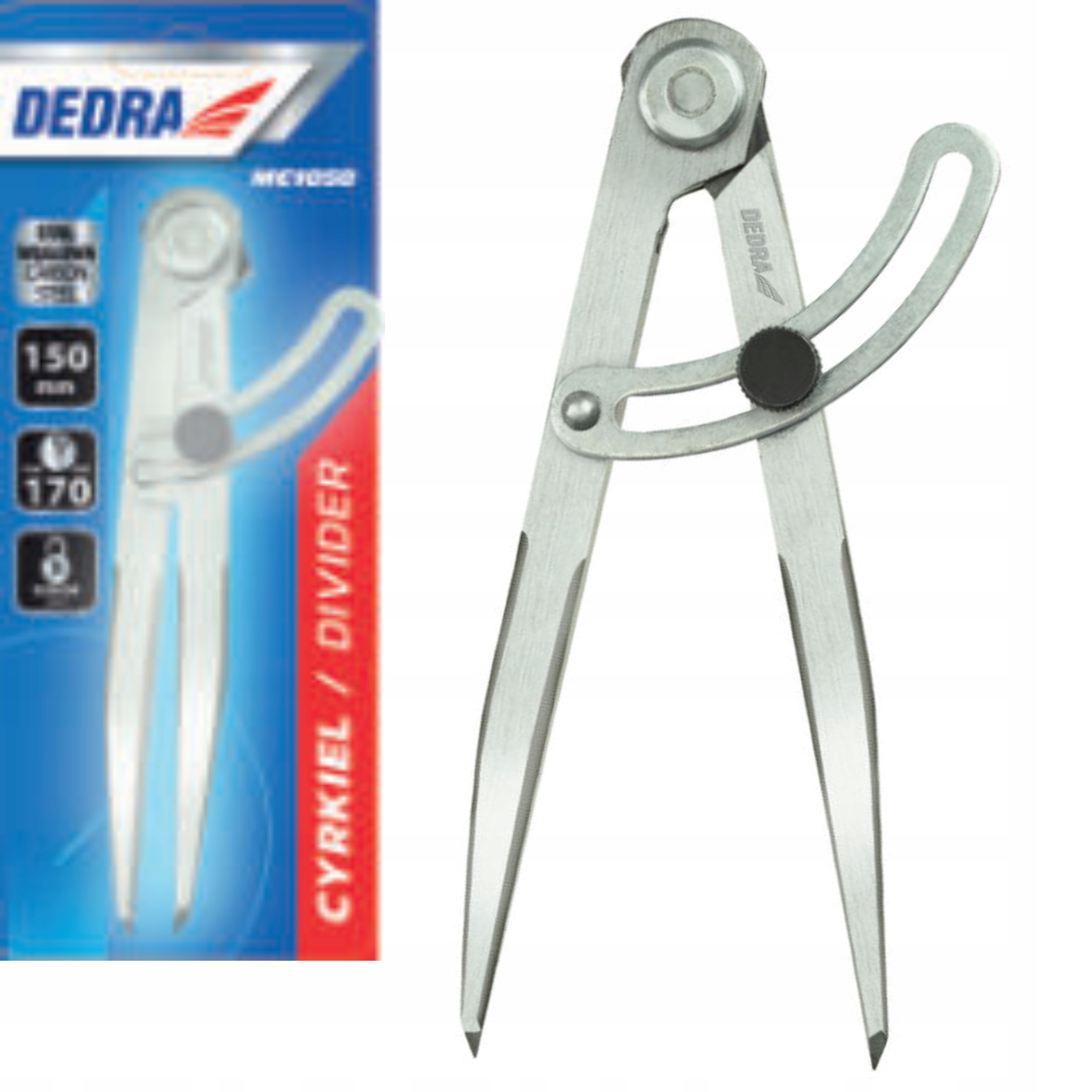 DEDRA CYRKIEL ŚLUSARSKI METALOWY 150MM MAKS. PROMIEŃ 170MM BLOKADA MC1050