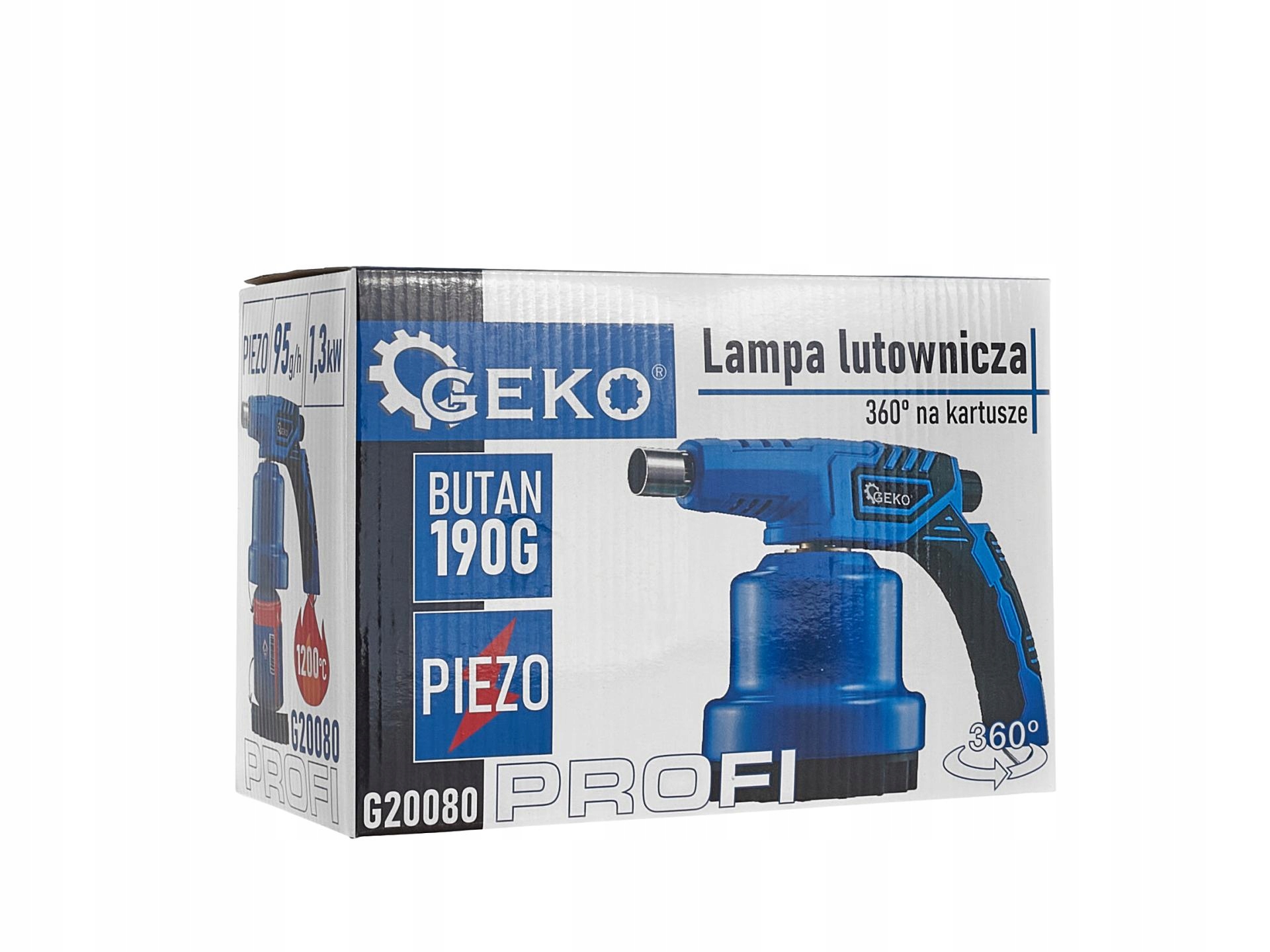 GEKO LAMPA LUTOWNICZA Z PIEZZO NA KARTUSZE 190G LUTOWNICA GAZOWA 1300W
