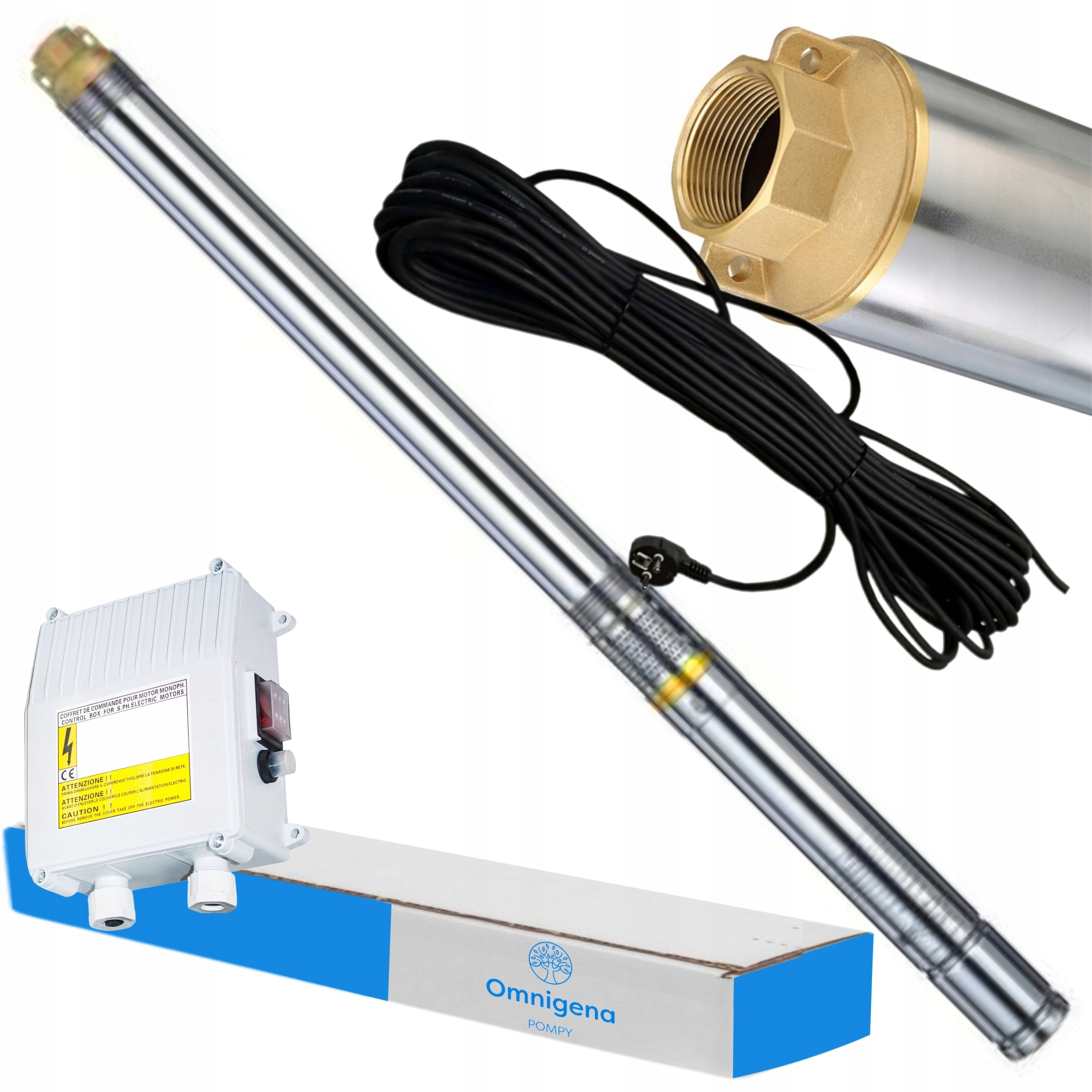 OMNIGENA 3B28 1,1KW POMPA GŁĘBINOWA 3" 4200l/h 230V PUSZKA ROZ +KABEL 20 M