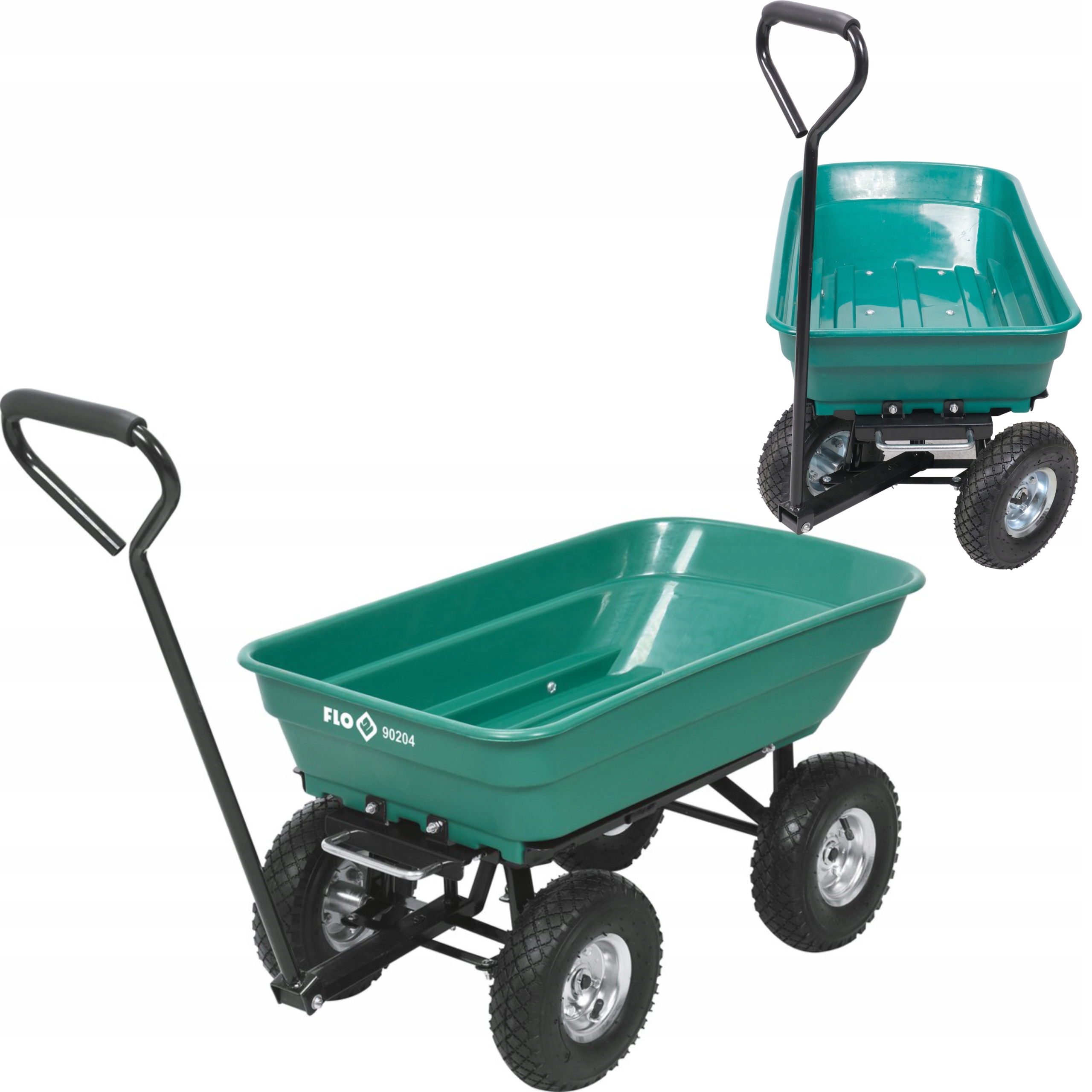 FLO TACZKA WÓZEK OGRODOWY TRANSPORTOWY WYWROTKA O POJEMNOŚCI 55L 90204
