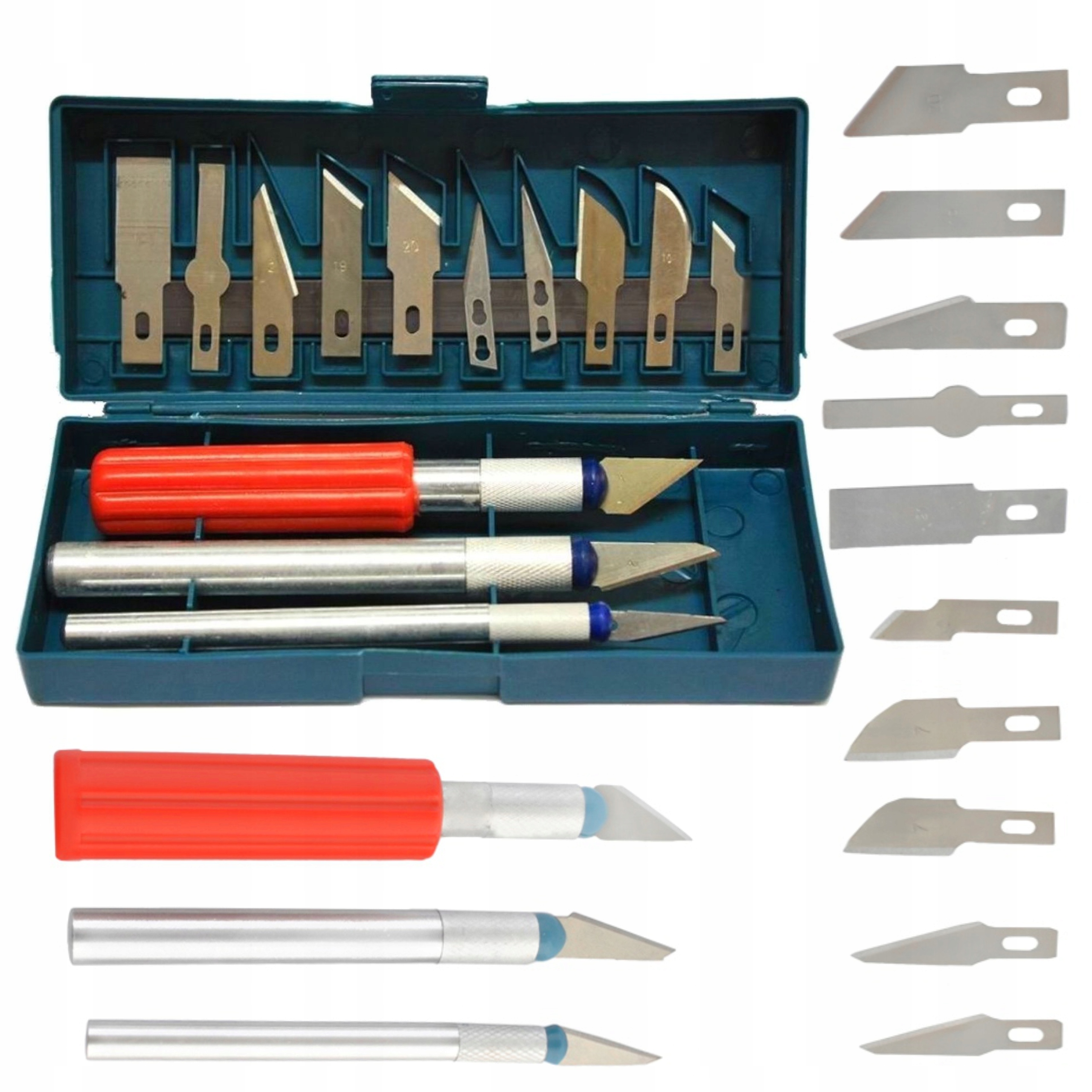 ZESTAW NÓŻ MODELARSKI SKALPEL 13EL OSTRZA + ETUI