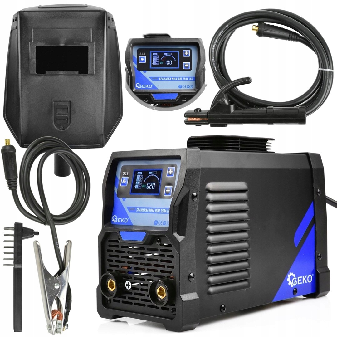 SPAWARKA INWERTOROWA MMA IGBT 20-250A LCD 7,1 kVA 230V ELEKTRODY 1,6-4,0 mm