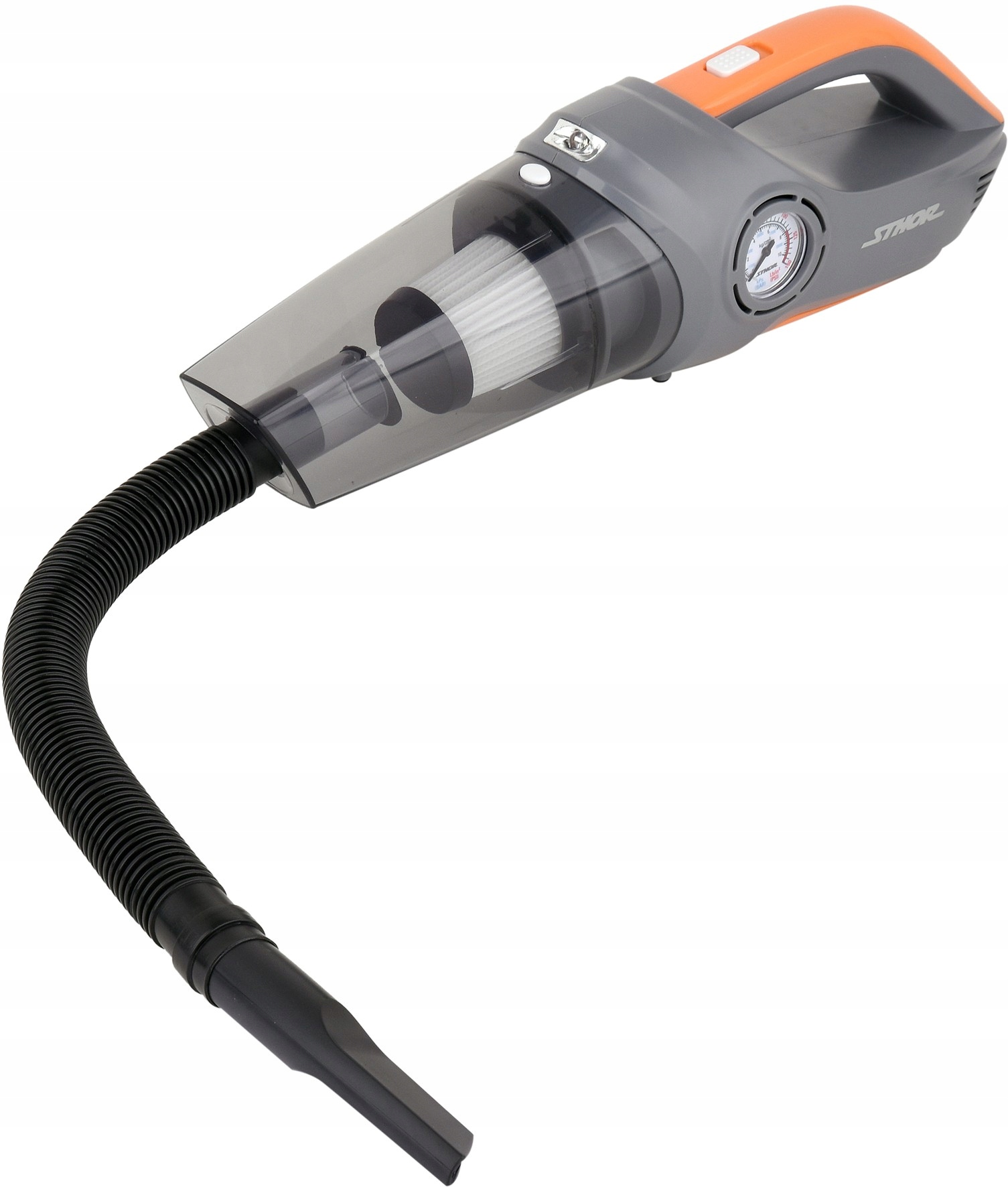 ODKURZACZ SAMOCHODOWY 12V Z KOMPRESOREM BEZWORKOWY 80W STHOR 82953