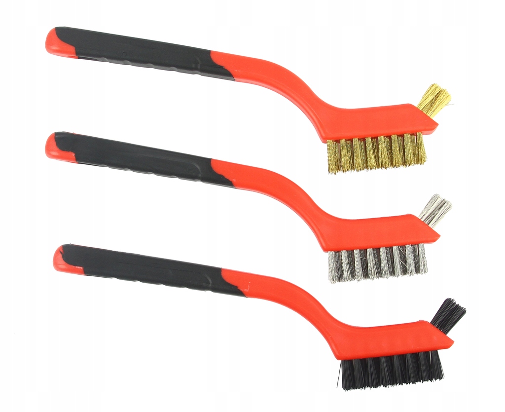 ZESTAW SZCZOTEK DRUCIANYCH DRUCIANA RĘCZNA 3 SZTUKI 175mm MOSIĘŻNA STALOWA
