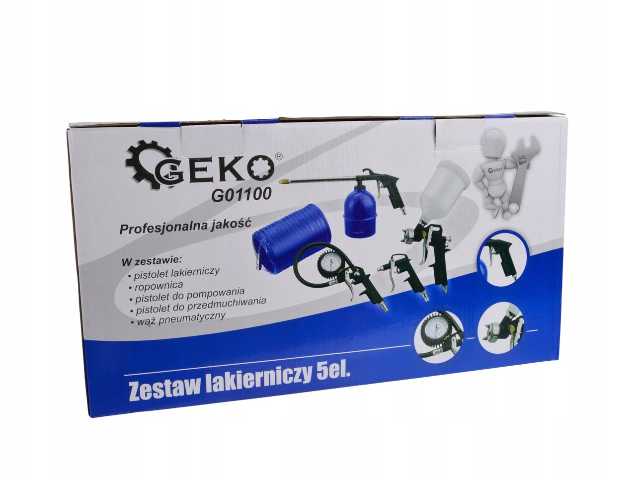 ZESTAW KOMPLET ZESTAW LAKIERNICZY DO MALOWANIA PISTOLET SPRĘŻARKA G01100