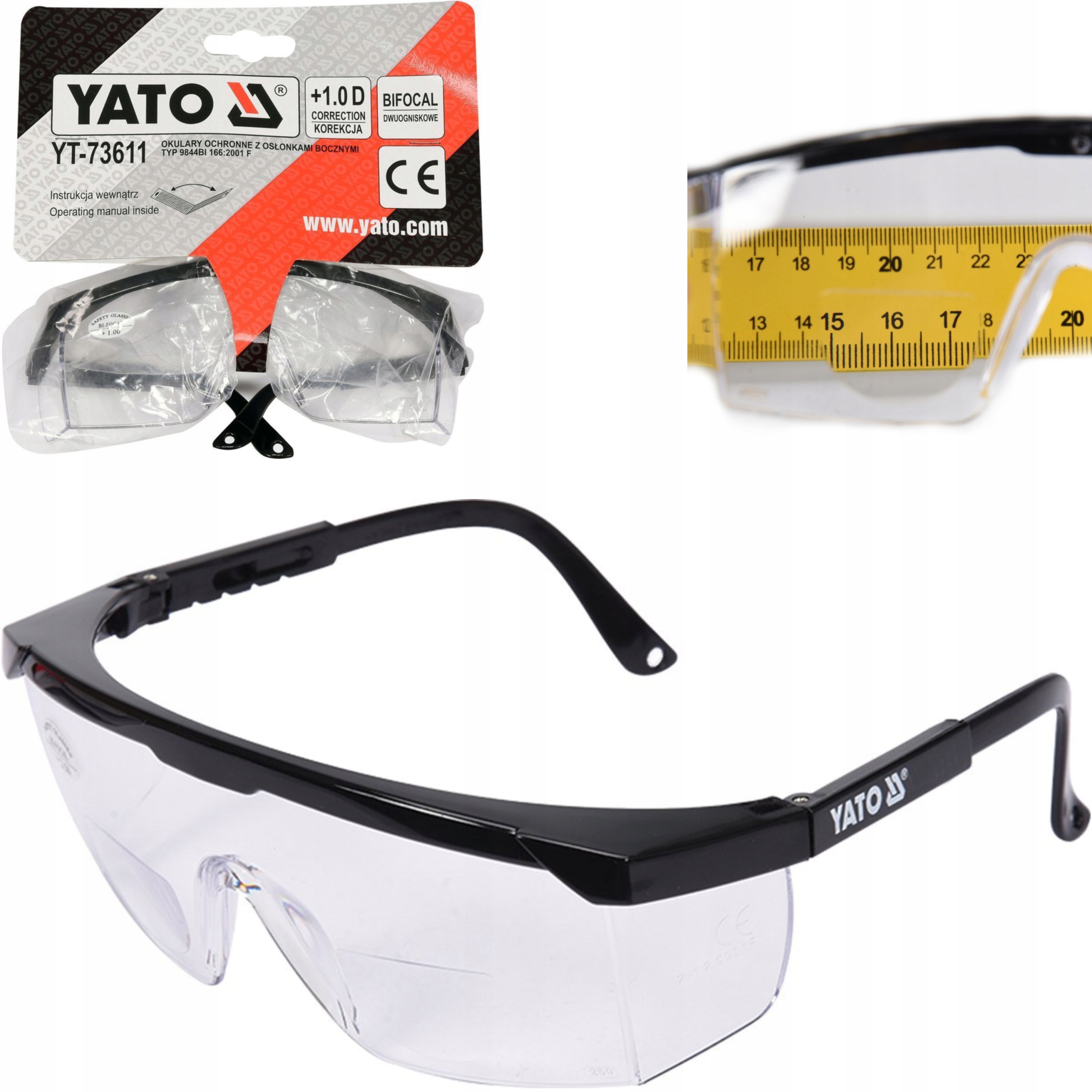 YATO OKULARY OCHRONNE GOGLE ROBOCZE KOREKCYJNE +1