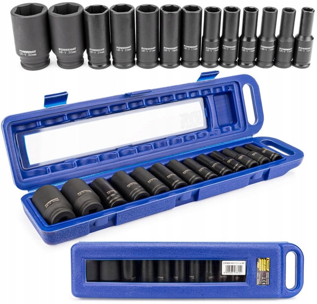ZESTAW NASADEK UDAROWYCH NASADKI 10-32MM 1/2'' UDAROWE SZEŚCIOKĄTNE PM0817