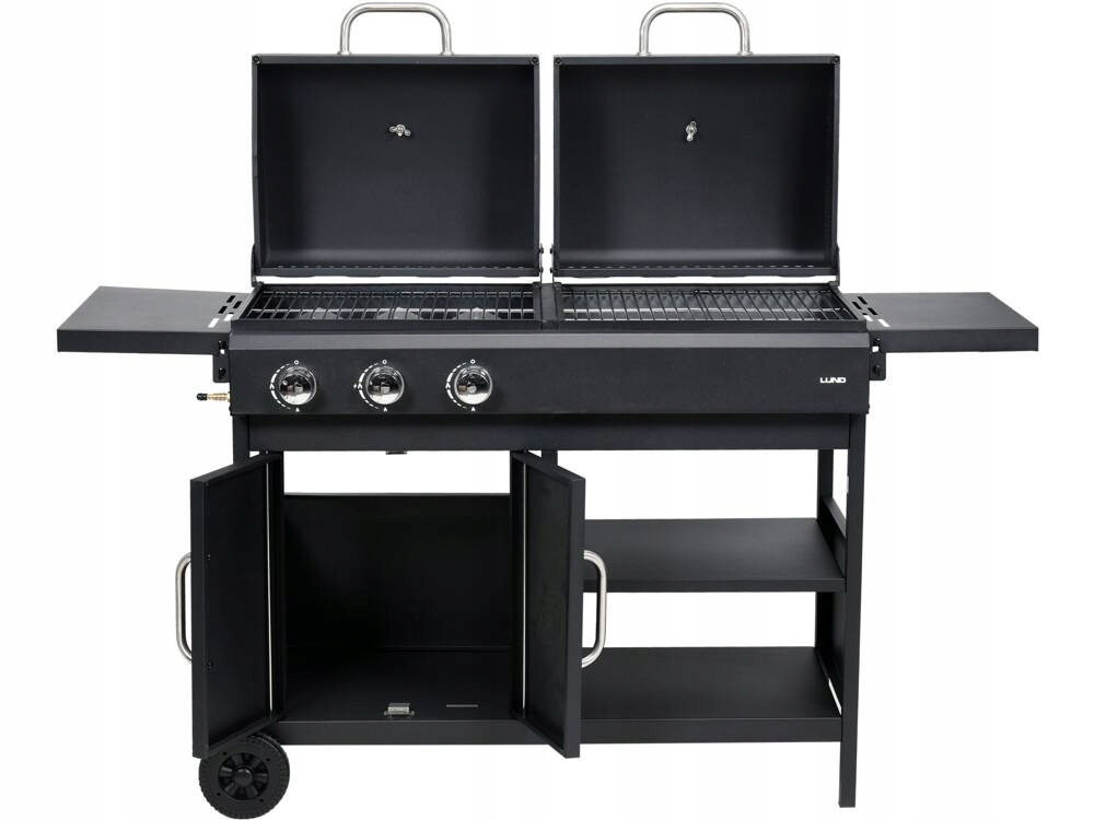 LUND GRILL OGRODOWY WĘGLOWO-GAZOWY 2+1 PODWÓJNY RUSZT STALOWY 8,4KW 99649