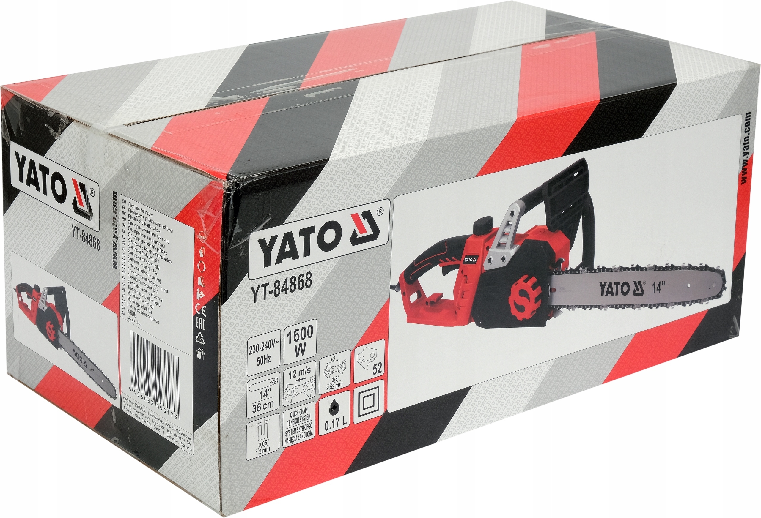 YATO PILARKA ŁAŃCUCHOWA ELEKTRYCZNA 1600W 35CM PIŁA DO DREWNA YATO 14"