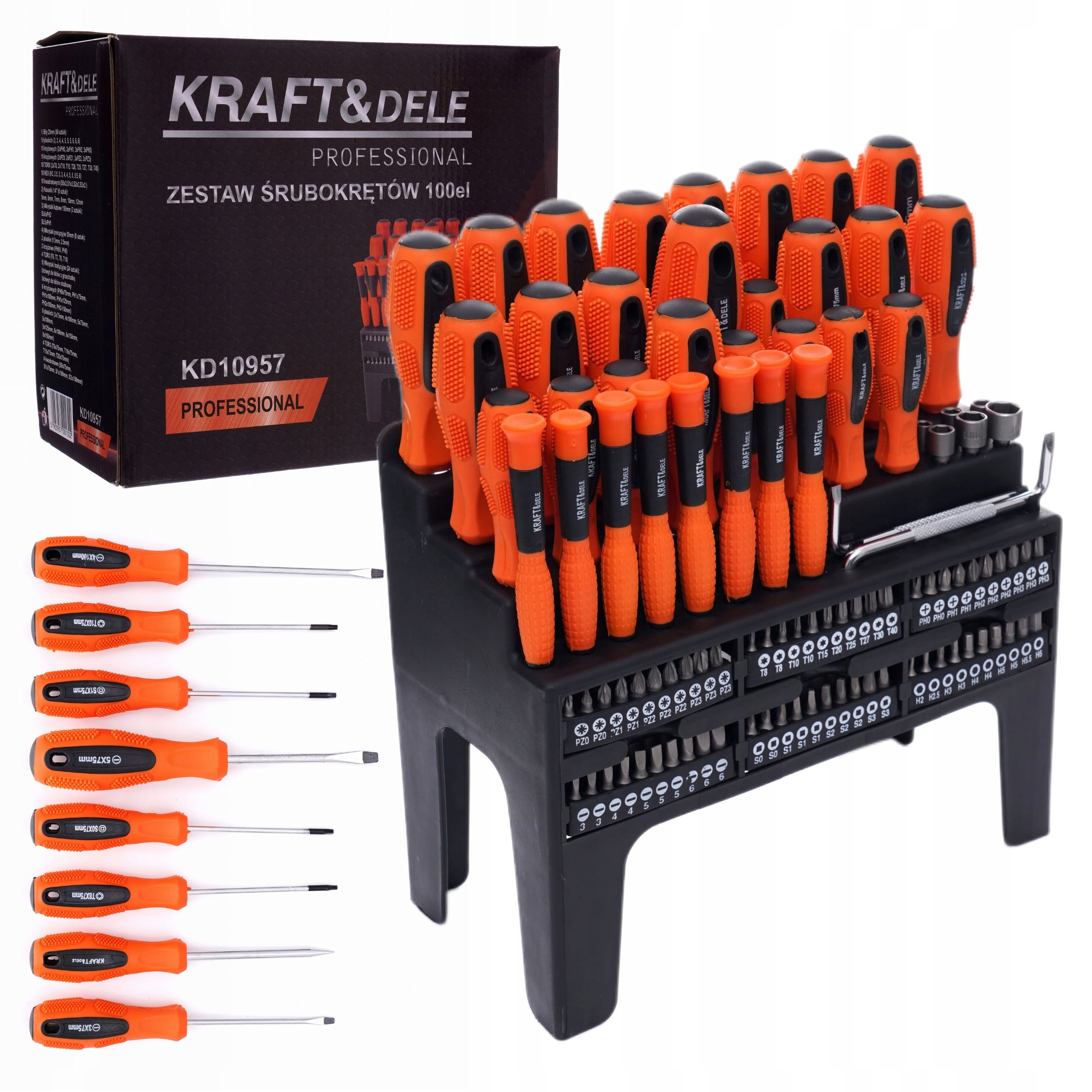 DUŻY ZESTAW ŚRUBOKRĘTÓW BITÓW 100 ELEMENTÓW BITY WKRĘTAK TORX KD10957