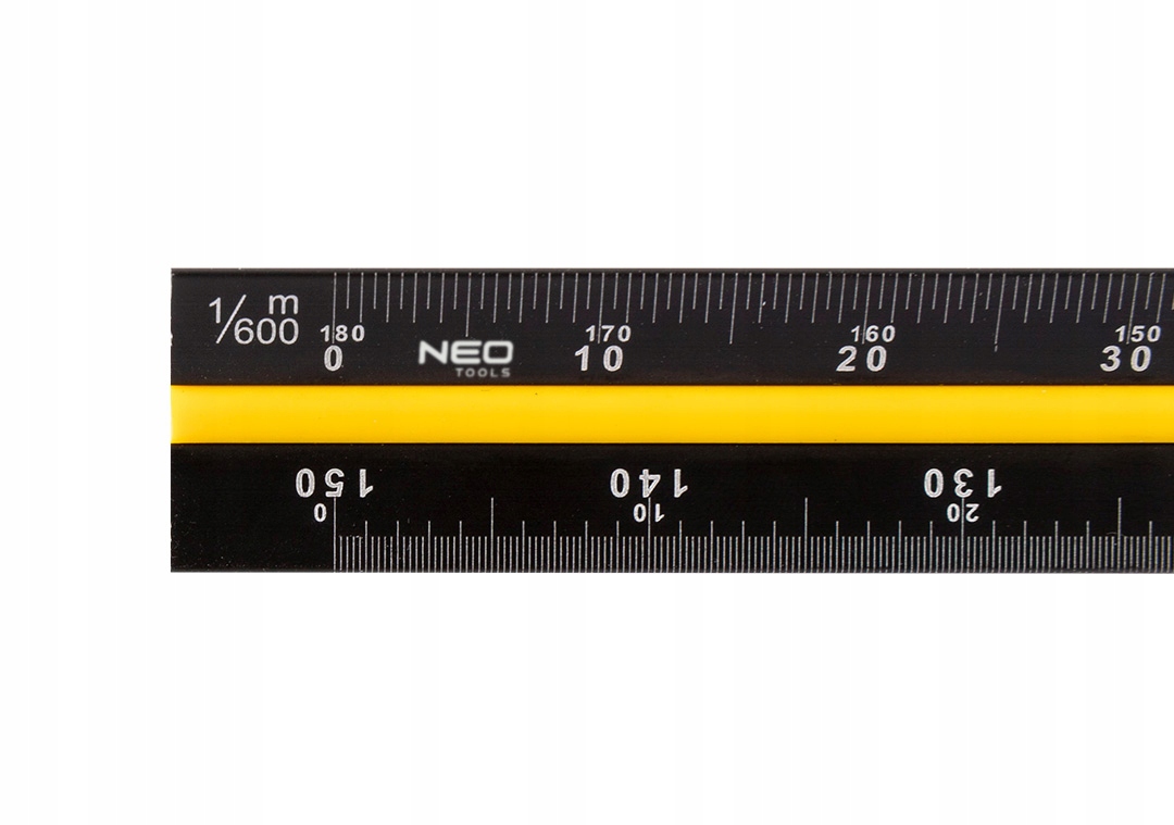 NEO LINIJKA TRÓJKĄTNA SKALÓWKA 30CM SKALA ALUMIN.