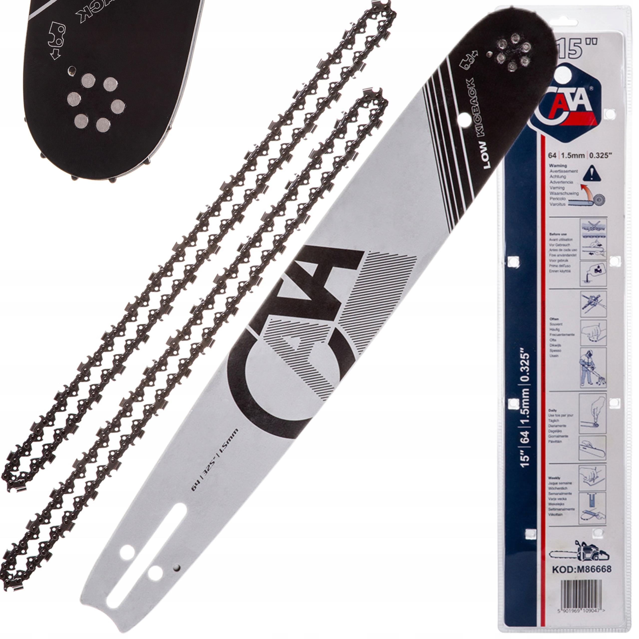 PROWADNICA Z 2 ŁAŃCUCHAMI 15" 64 1,5mm 0,325" CATA M86668