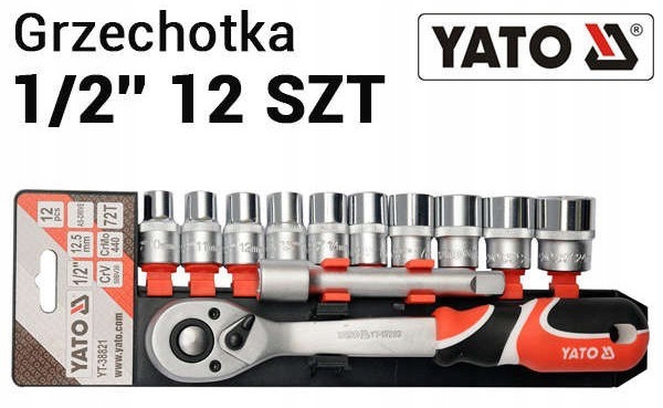 YT-38821 YATO KOMPLET NASADEK Z AKCESORIAMI 1/2''