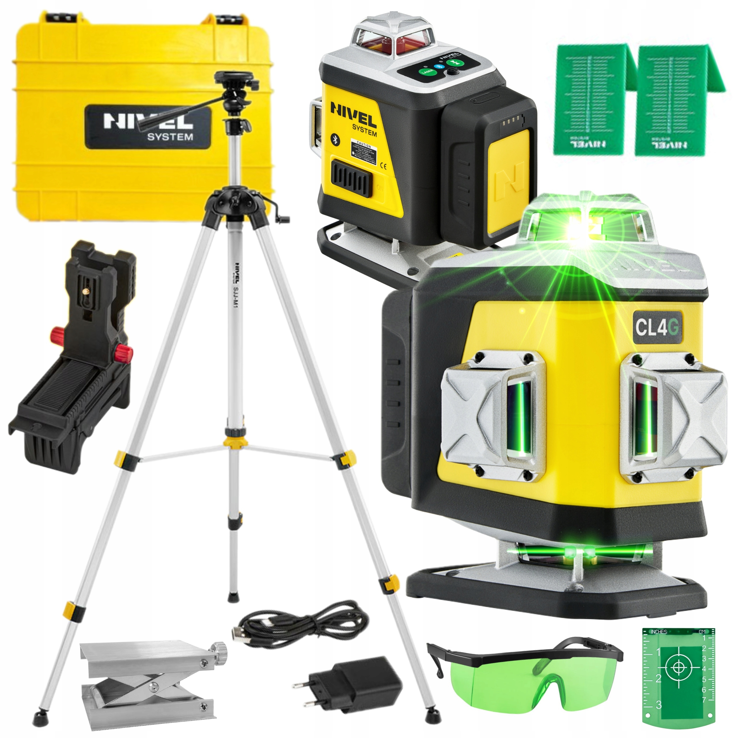 NIVEL SYSTEM LASER KRZYŻOWY 4D ZIELONY CL4G WALIZKA +AKCESOR STATYW SJJM1EX