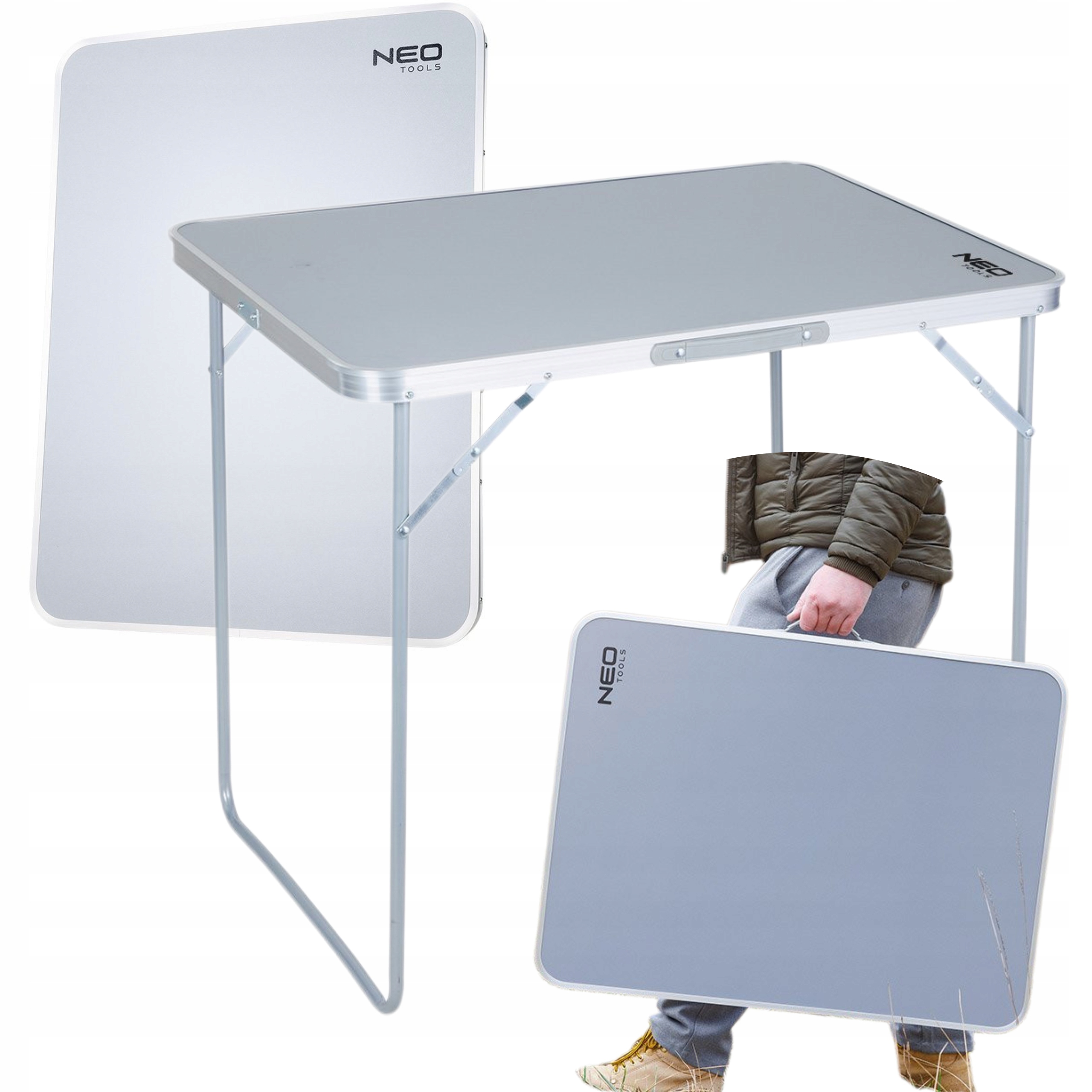 NEO STÓŁ BIWAKOWY TURYSTYCZNY 80x60x70cm SKŁADANY W WALIZKĘ 63-183