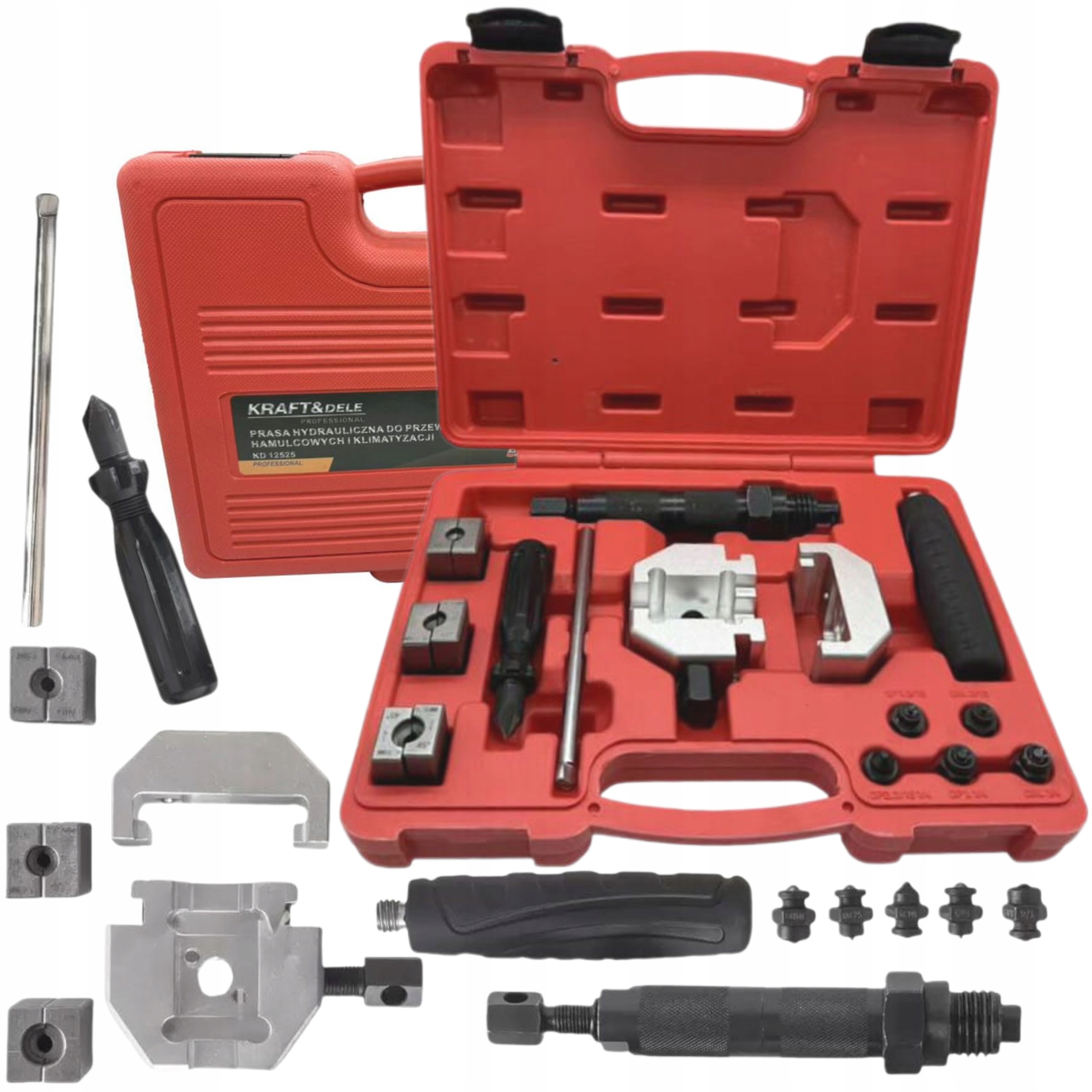 KRAFT&DELE PRASA HYDRAULICZNA DO PRZEWODÓW HAMULCOWYCH WALIZKA KD12525