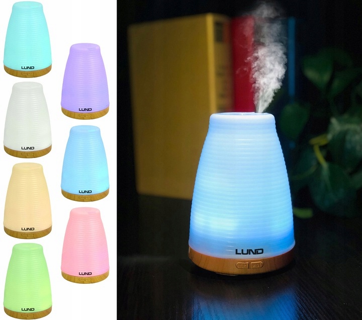 LUND DYFUZOR ZAPACHOWY AROMATERAPIA 100ml LAMPKA NOCNA LED 7 KOLORÓW 66900