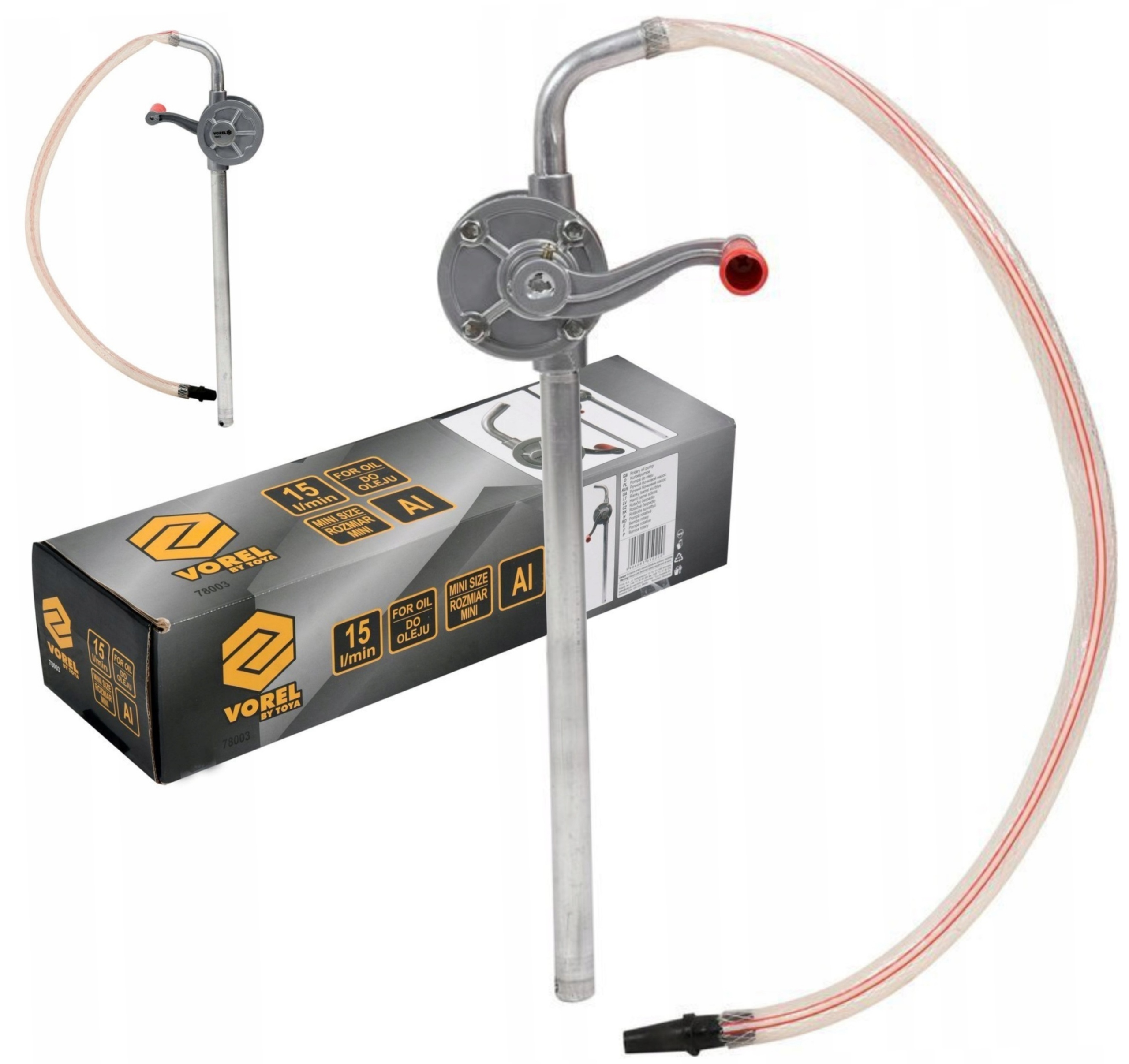 RĘCZNA POMPA DO OLEJU Z BECZKI 15l/min ALUMINIOWA