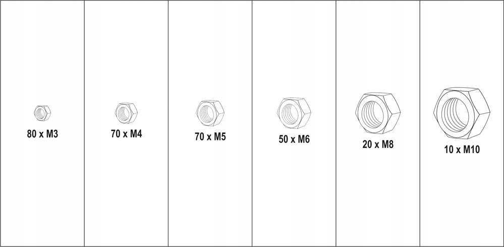 YATO NAKRĘTKI METRYCZNE NIERDZEWNE 300 SZT M3-M10