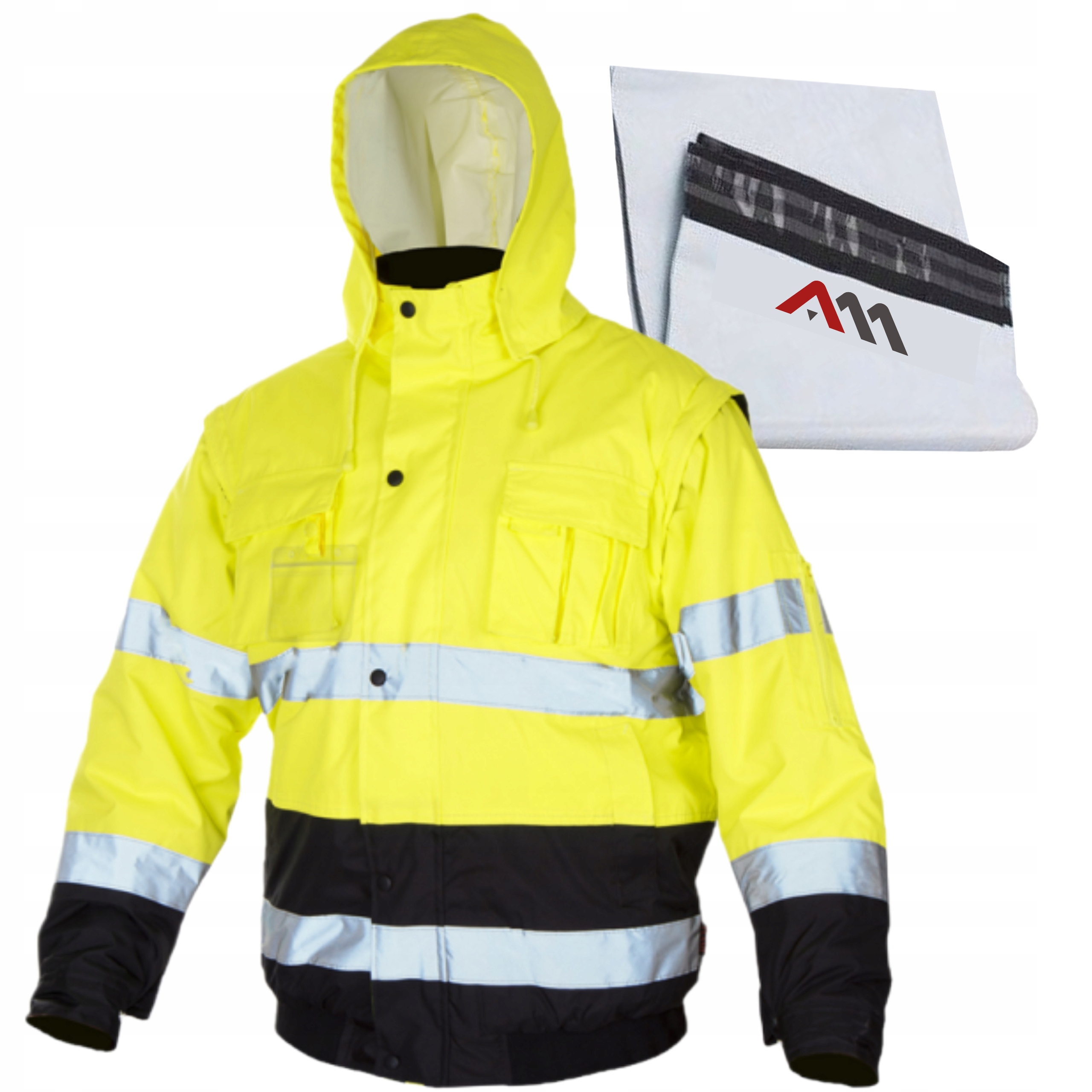 KURTKA ROBOCZA ODBLASKOWA OCIEPLANA ZIMOWA ŻÓŁTA OXFORD FLASH SHORT-B r.3XL