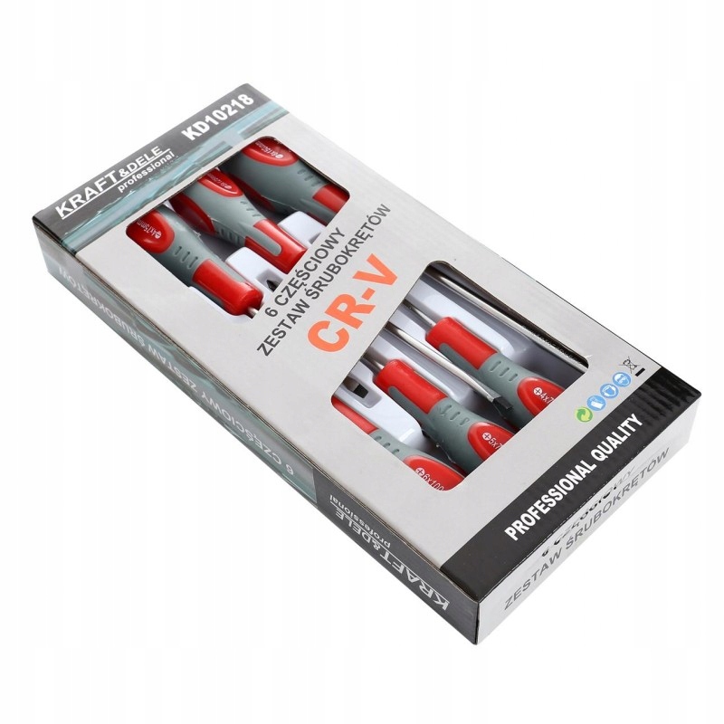 ZESTAW WKRĘTAKÓW ŚRUBOKRĘTÓW CRV MAGNETYCZNE 6 ELEMENTÓW KD10218