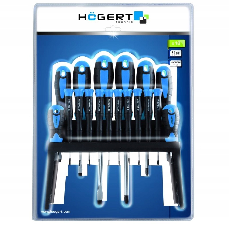 HOGERT HT1S098 ZESTAW WKRĘTAKÓW ŚRUBOKRĘTY 18szt.