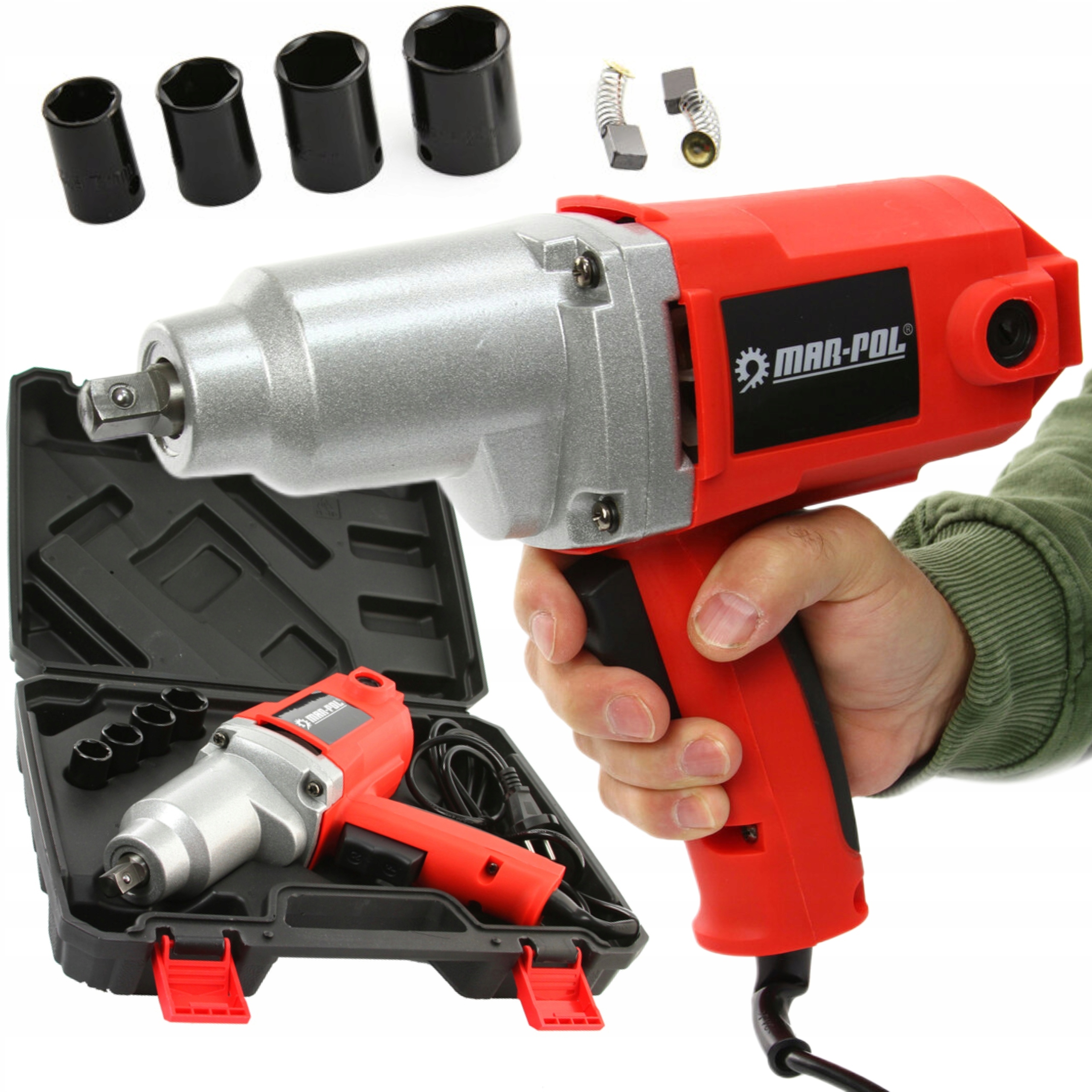 KLUCZ ELEKTRYCZNY UDAROWY SIECIOWY 1/2" 800Nm DO KÓŁ WALIZKA M80490A