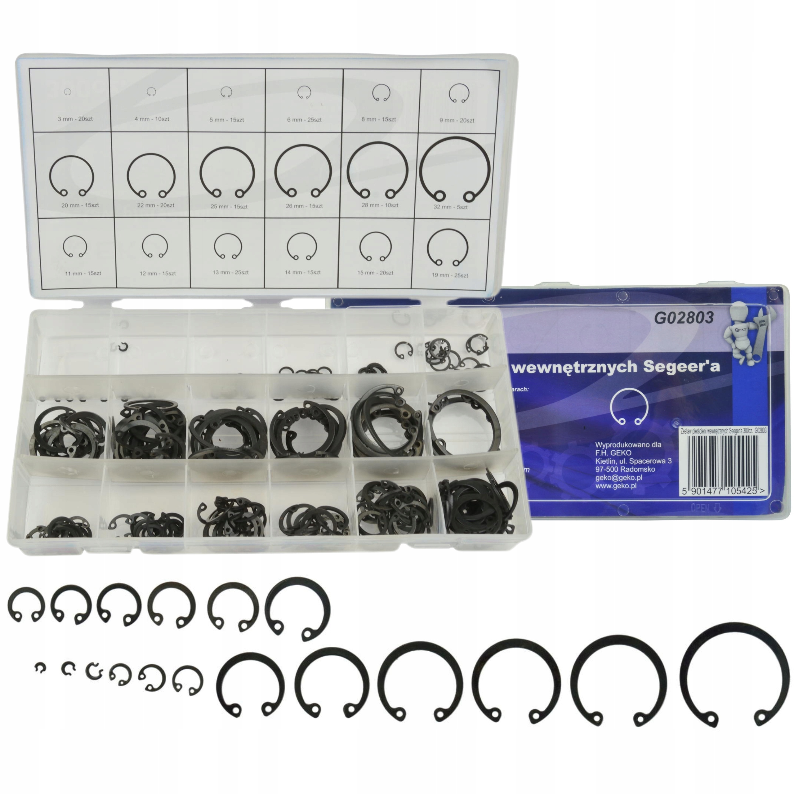 ZESTAW PIERŚCIENI SEGERA WEWNĘTRZNYCH 300 SZT