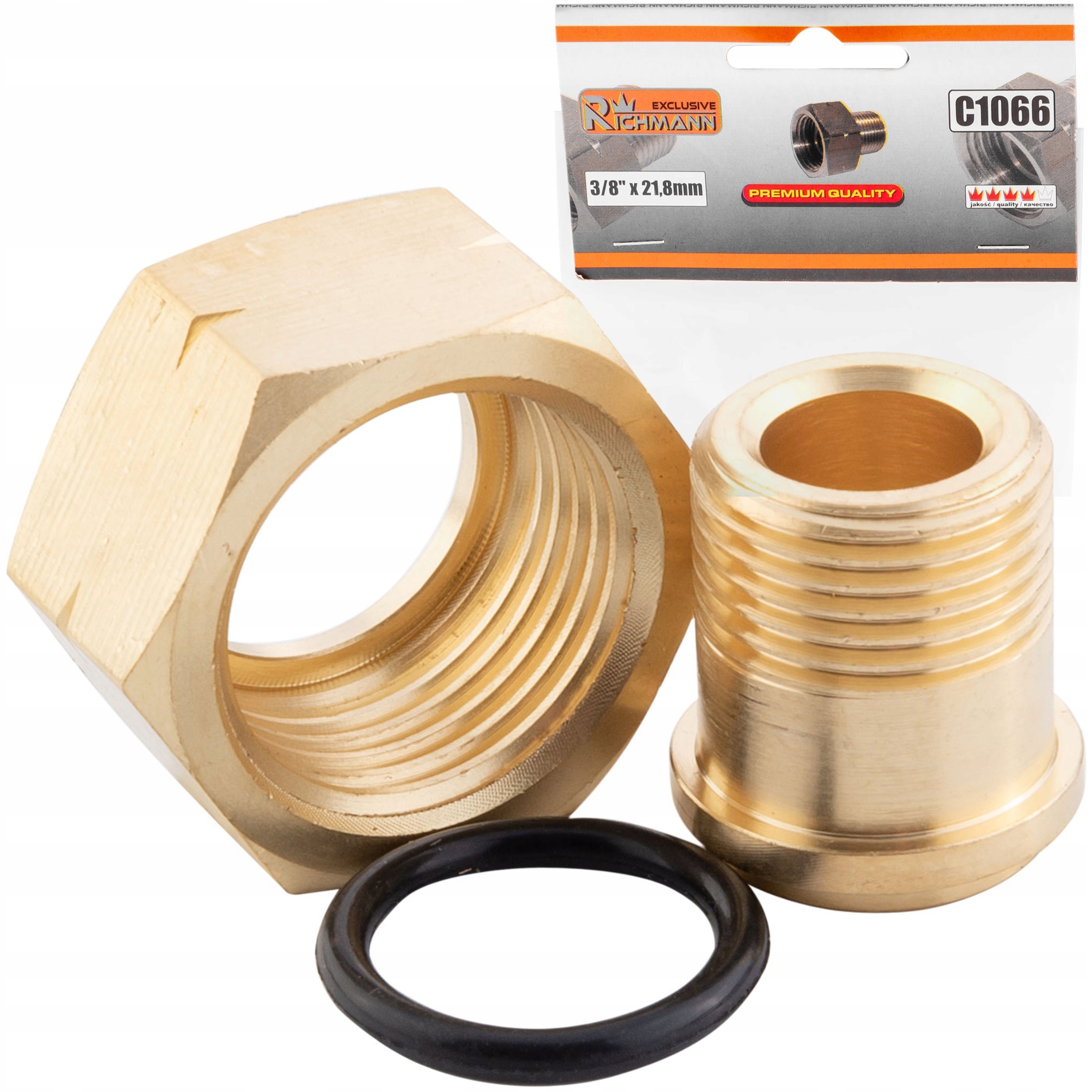 RICHMANN REDUKCJA NA BUTLĘ GAZOWĄ 3/8 MOSIĄDŹ REDUKTOR 21.8MM C1066