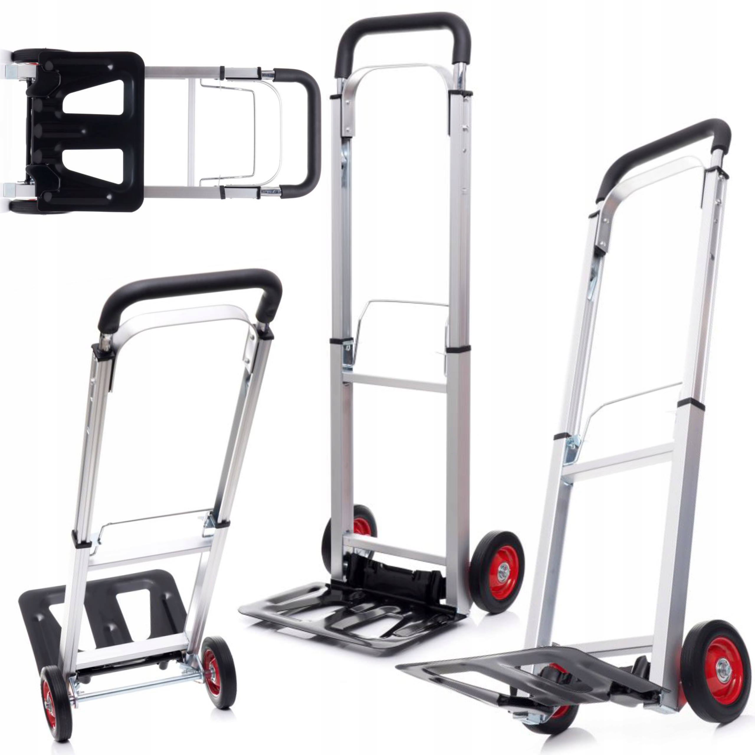 WÓZEK TRANSPORTOWY MAGAZYNOWY SKŁADANY ALUMINIUM 90KG KRAFT&DELE KD3017