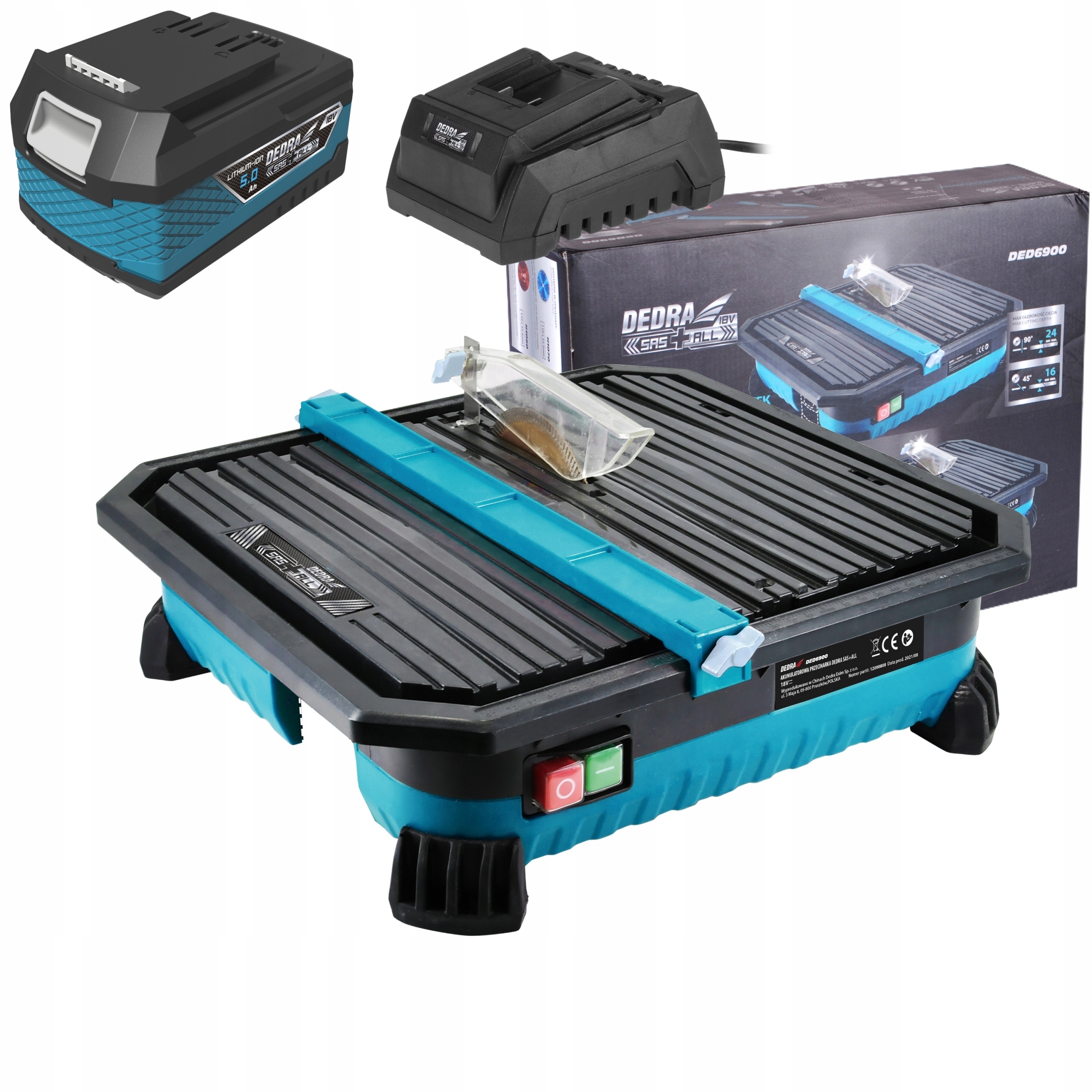 DEDRA PRZECINARKA AKU PIŁA DO PŁYTEK 18V 110mm 5Ah