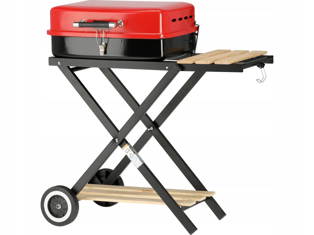 LUND GRILL WĘGLOWY OGDRODOWY SKŁADANY PRZENOŚNY 45x33,5cm CHROMOWANY RUSZT
