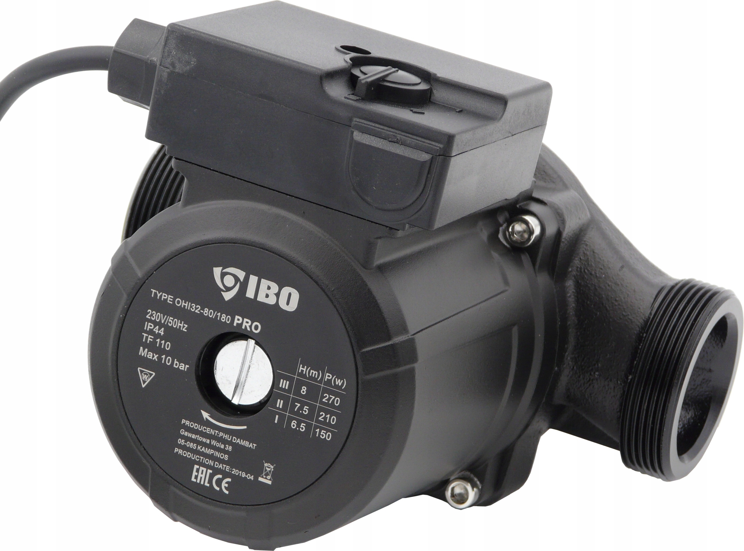 POMPA CYRKULACYJNA 3BIEGI IBO OHI PRO 32-80/180 MOCNA SOLIDNA WYDAJNA 270W