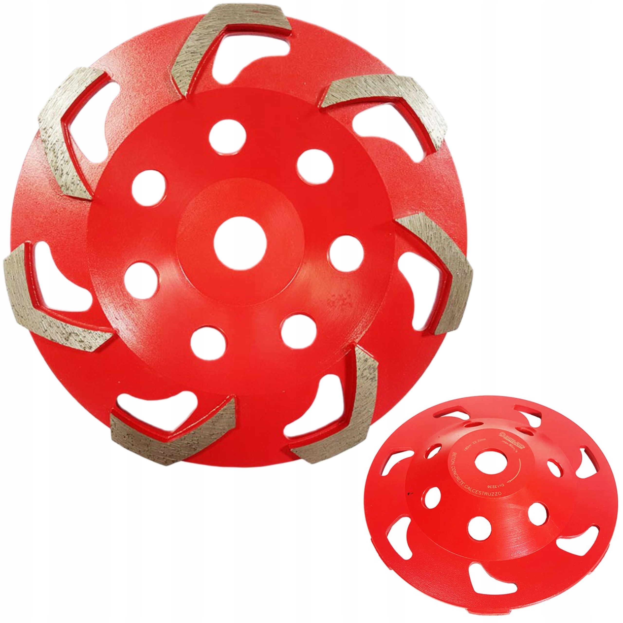 TARCZA DO SZLIFOWANIA BETONU CEGŁY KAMIENIA GARNKOWA 180mm LSHAPE RED 08796