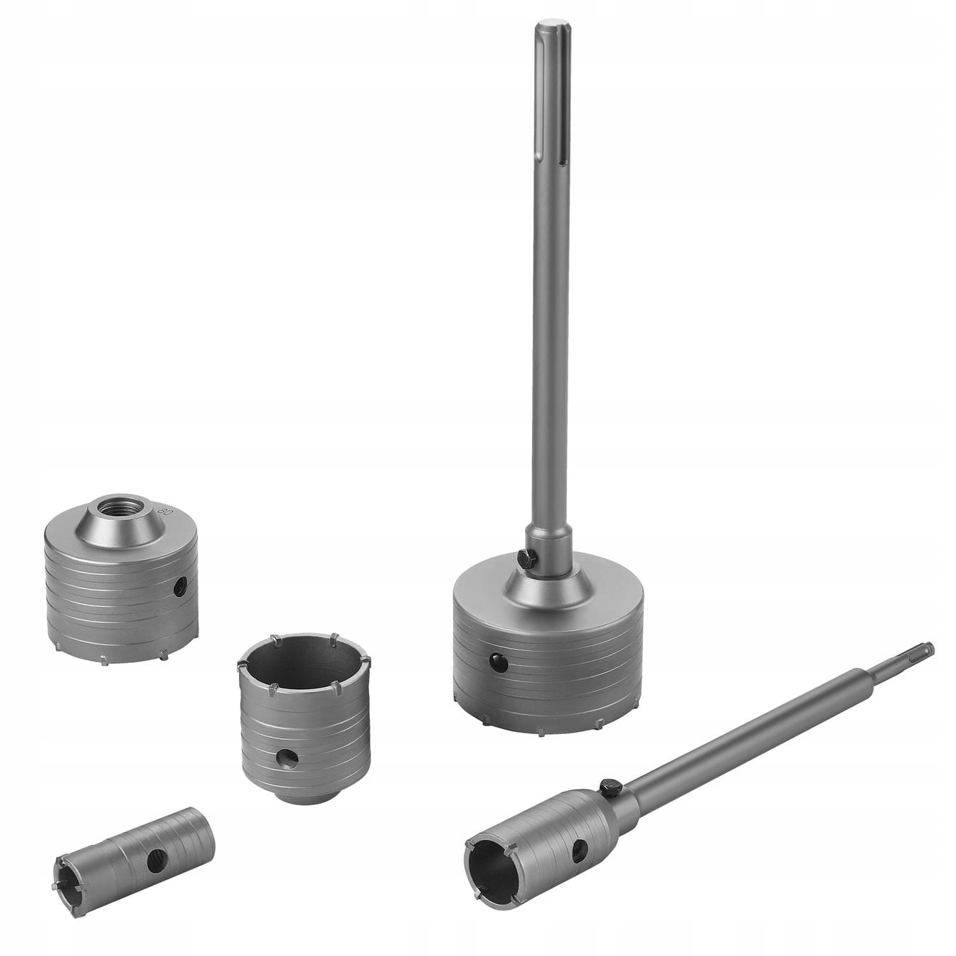 ZESTAW OTWORNIC DO BETONU MURU KORONKI FREZ SDS MAX PLUS 30-100mm KD12640