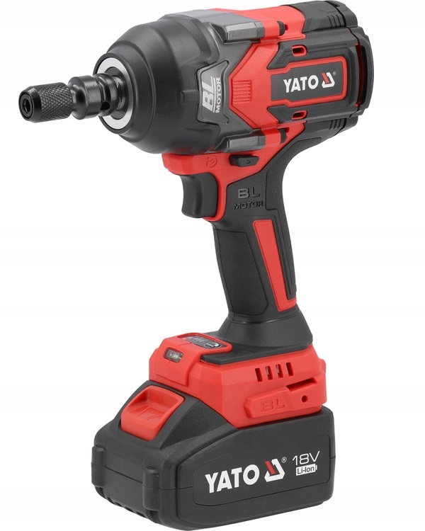 YATO KLUCZ UDAROWY BEZSZCZOTKOWY AKUMULATOROWY 18V 1/2'' 1200NM 4Ah ADAPTER