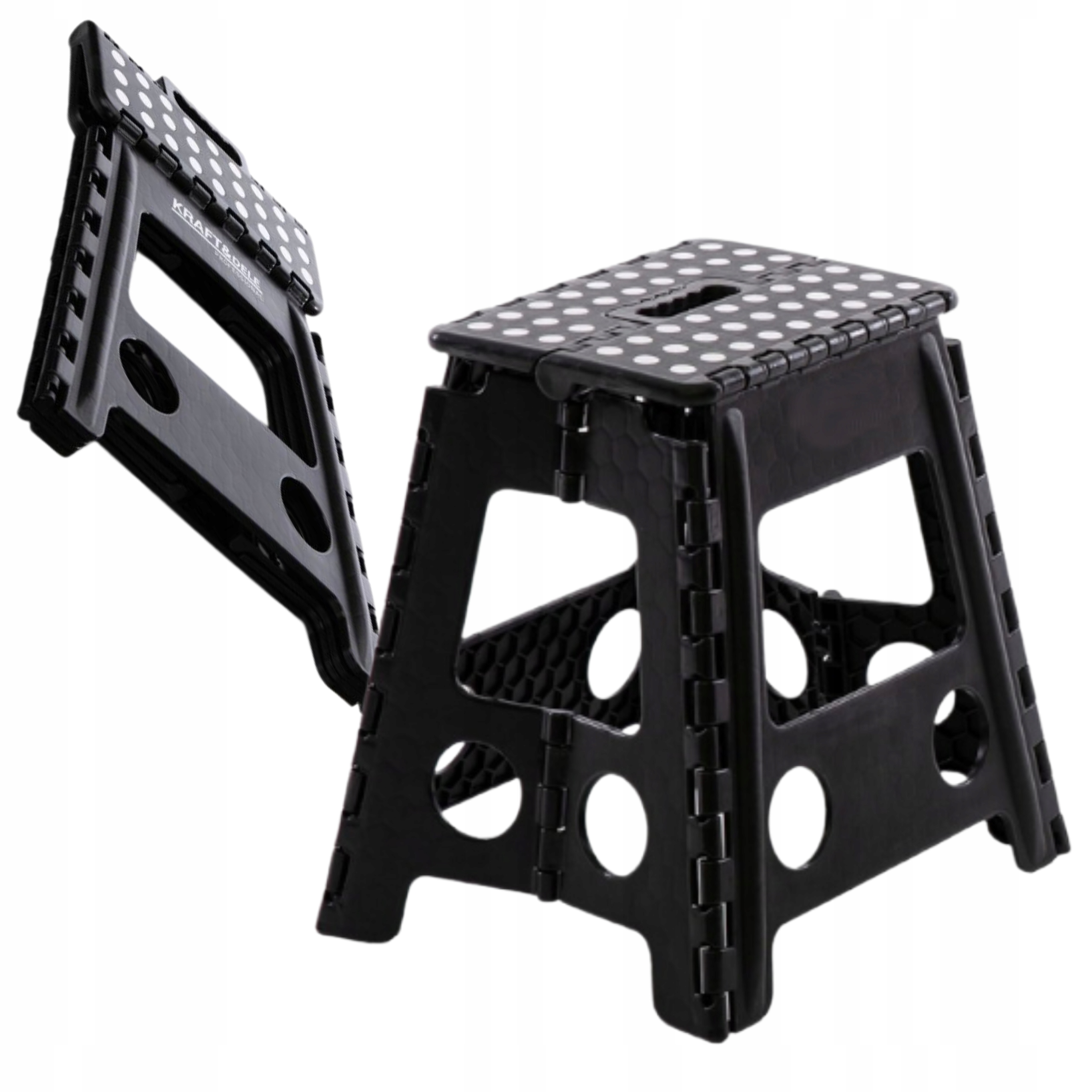 TABORET SKŁADANY KRZESŁO STOPIEŃ ANTYPOŚLIZGOWY CZARNY DRABINKA 40CM STOŁEK