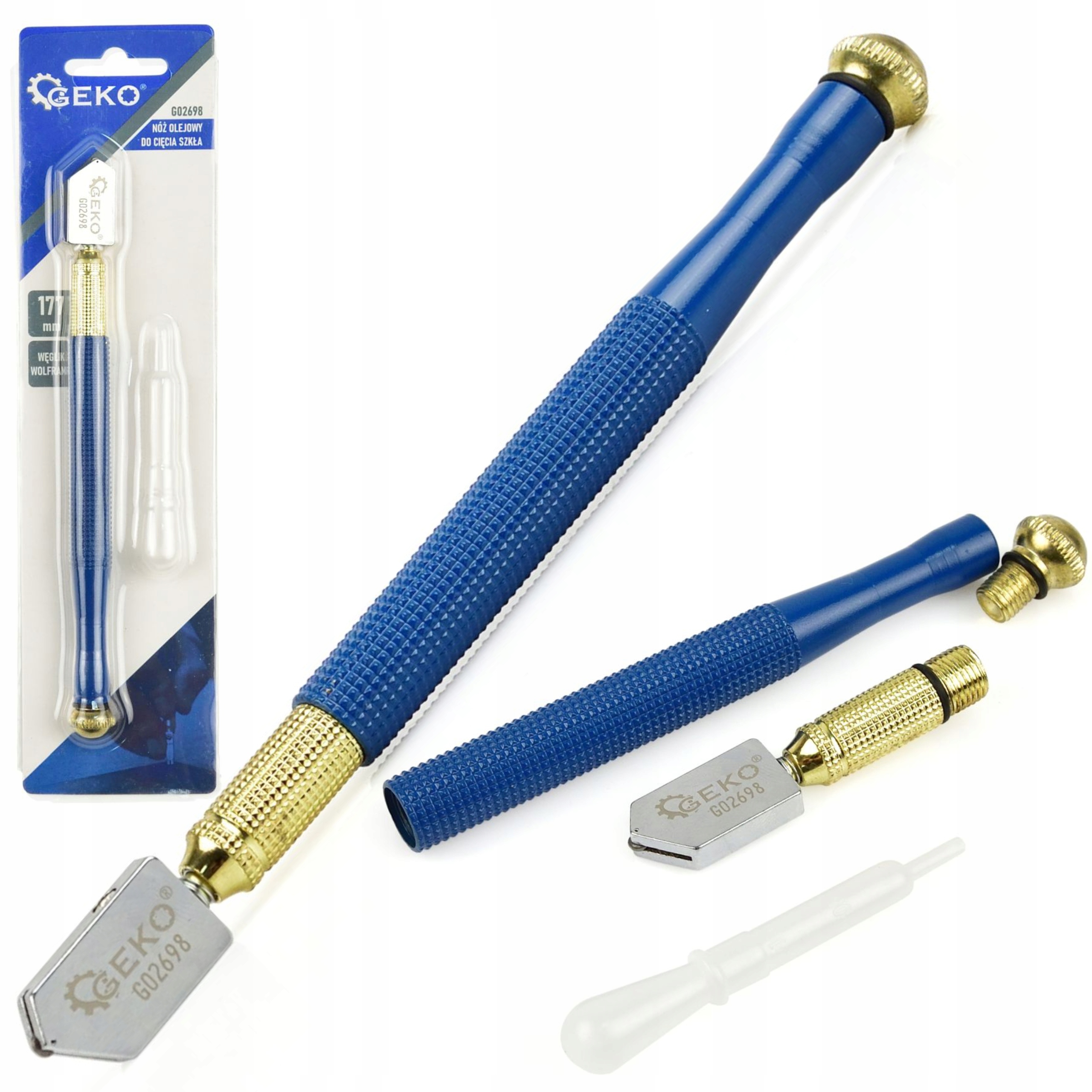 GEKO NÓŻ OLEJOWY DO CIĘCIA SZKŁA 177MM WĘGLIK WOLFRAMU G02698