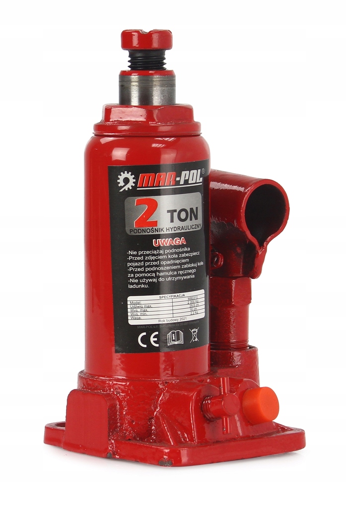 PODNOŚNIK HYDRAULICZNY SŁUPKOWY 2T BUTELKOWY LEWAREK DŹWIGNIK 2000KG 80310