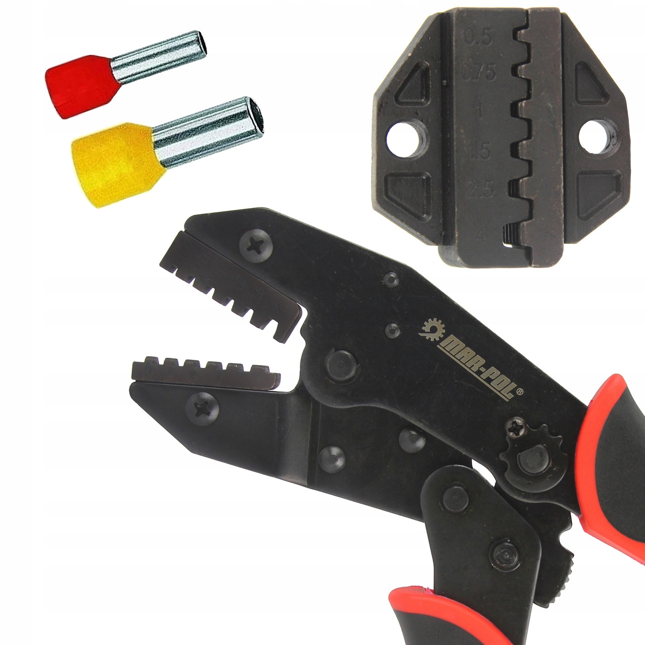 SZCZYPCE ZACISKARKA KONEKTORÓW 5 MATRYC ŚCIĄGACZ IZOLACJI KABLI PRZEWODÓW