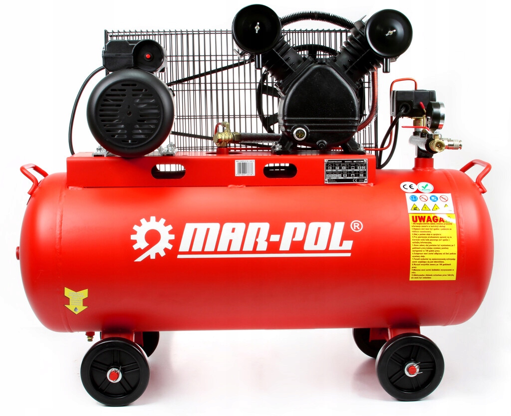 KOMPRESOR OLEJOWY SPRĘŻARKA ZBIORNIK 100L 3HP 2 TŁOKI 2 x 65mm UDT M88415